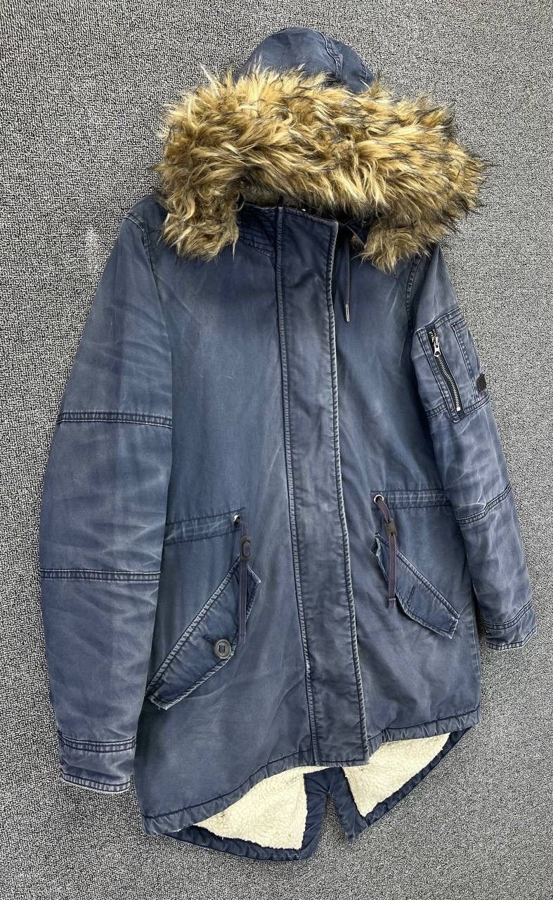 Japanese Brand Vintage Superdry Fur Hoodie Trashed Punk Jacket Size S / US 4 / IT 40 - 2 Thumbnail