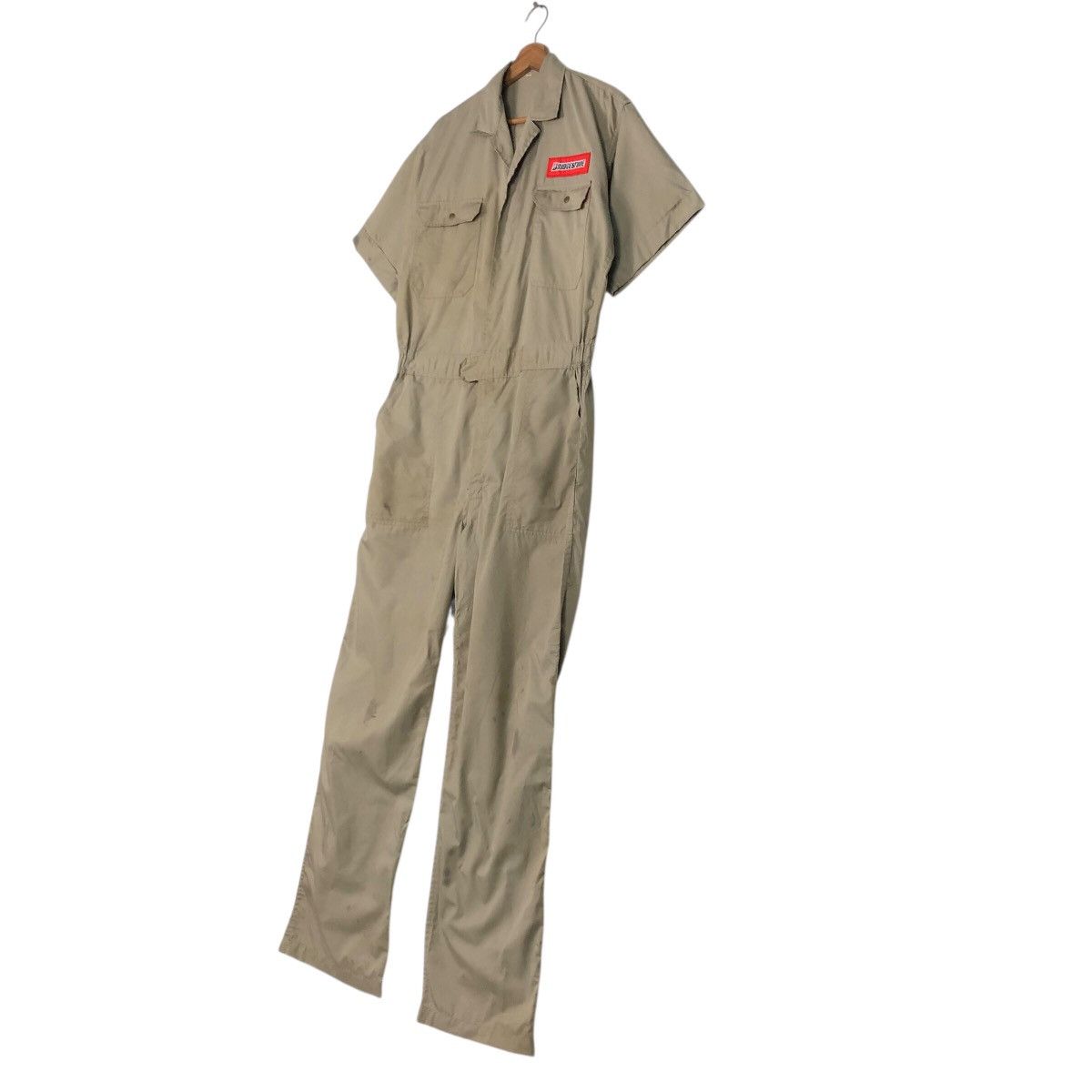 Japanese Brand 📌Vintage Worker Coverall Long Bridgestone Big Logo Size US 34 / EU 50 - 3 Thumbnail