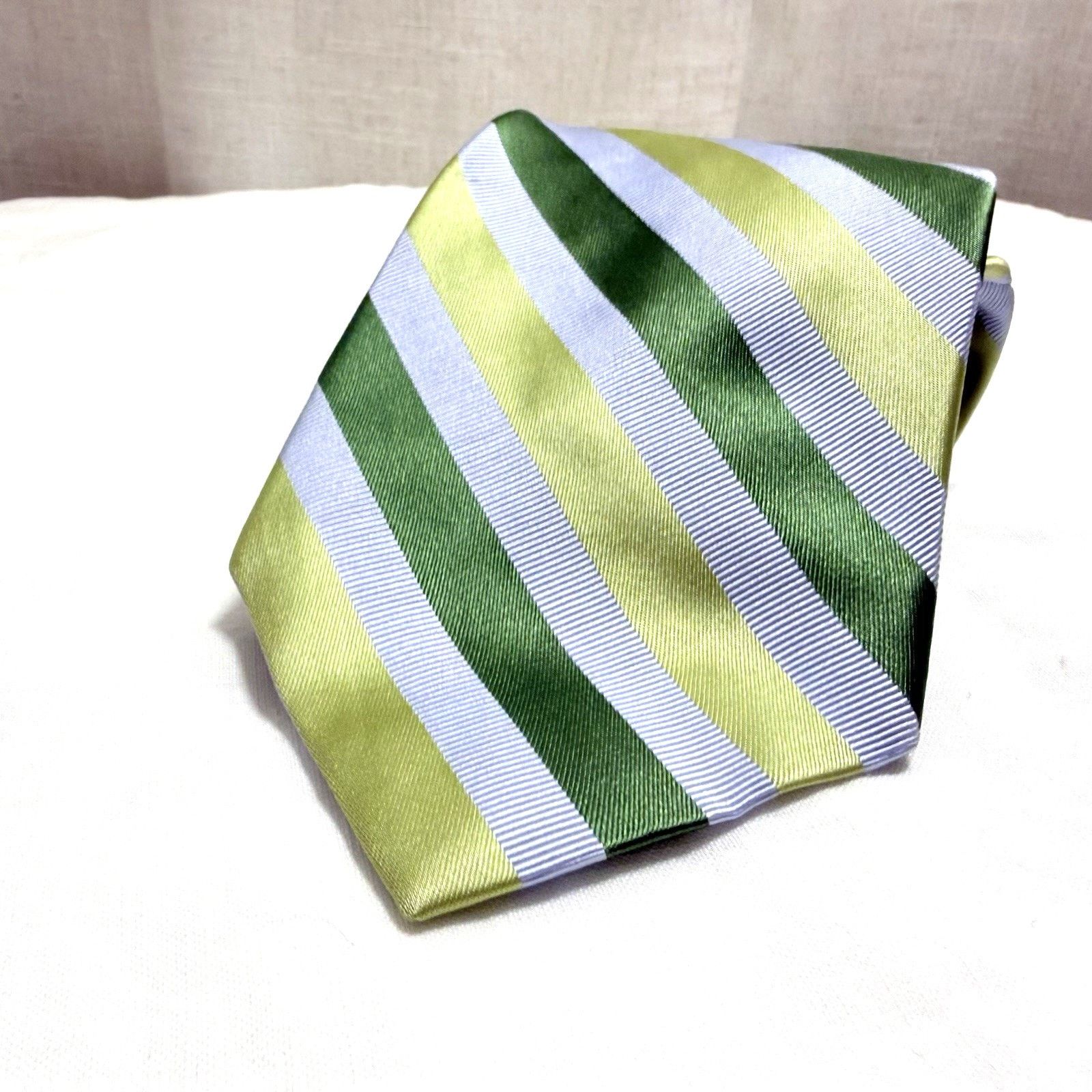 Brooks Brothers Brooks Brothers Makers Green/Blue Stripe Silkblend Tie 2000s Size ONE SIZE - 13 Thumbnail