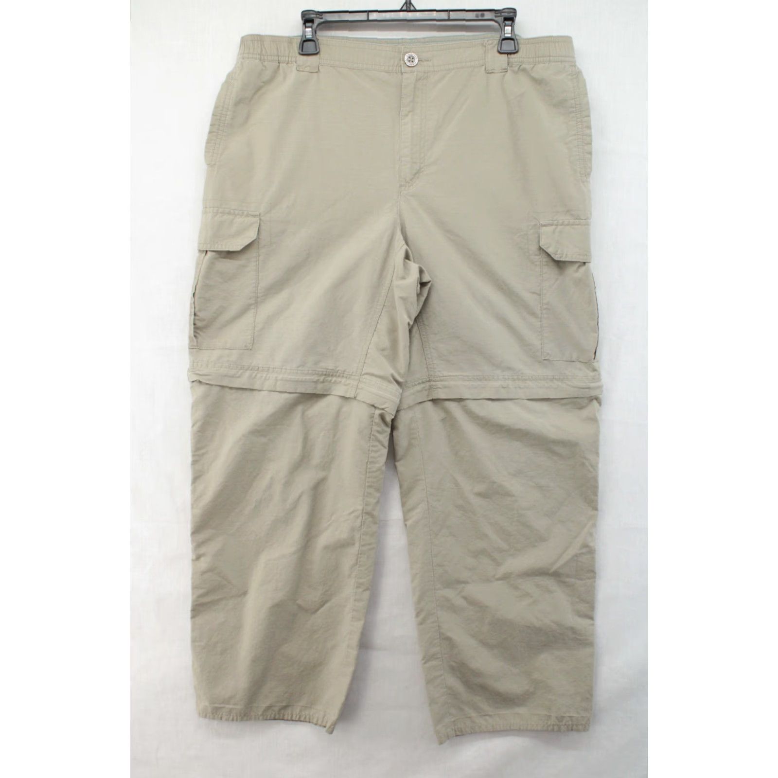 Vintage Columbia Pants Mens Large Khaki Tan Convertible Hiking Rip Stop Fishing Utility Pants Mens Regular Brown Beige Size US 33 - 2 Thumbnail