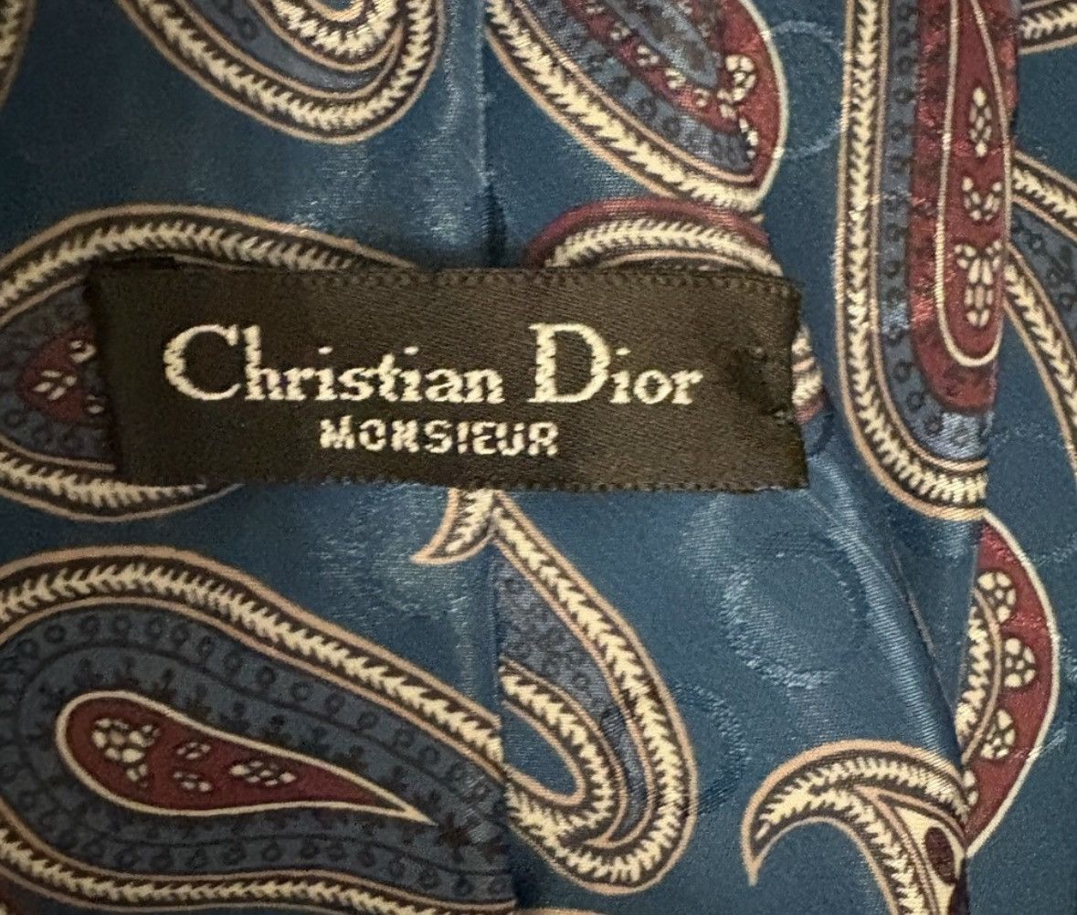 Christian Dior Monsieur Christian Dior blue paisley tie Size ONE SIZE - 1 Thumbnail