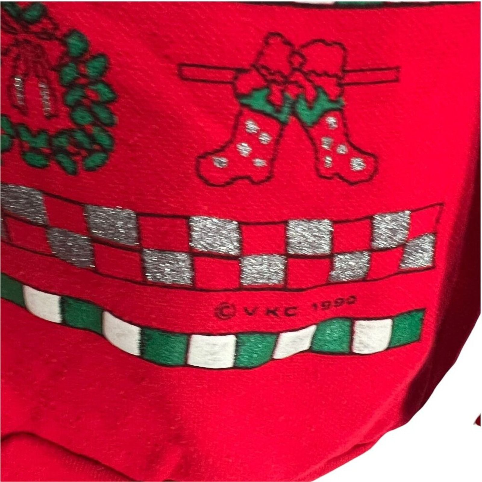 Vintage Vintage 90s Varsity Ugly Christmas Sweatshirt Santa Snowman Size L / US 10 / IT 46 - 4 Thumbnail