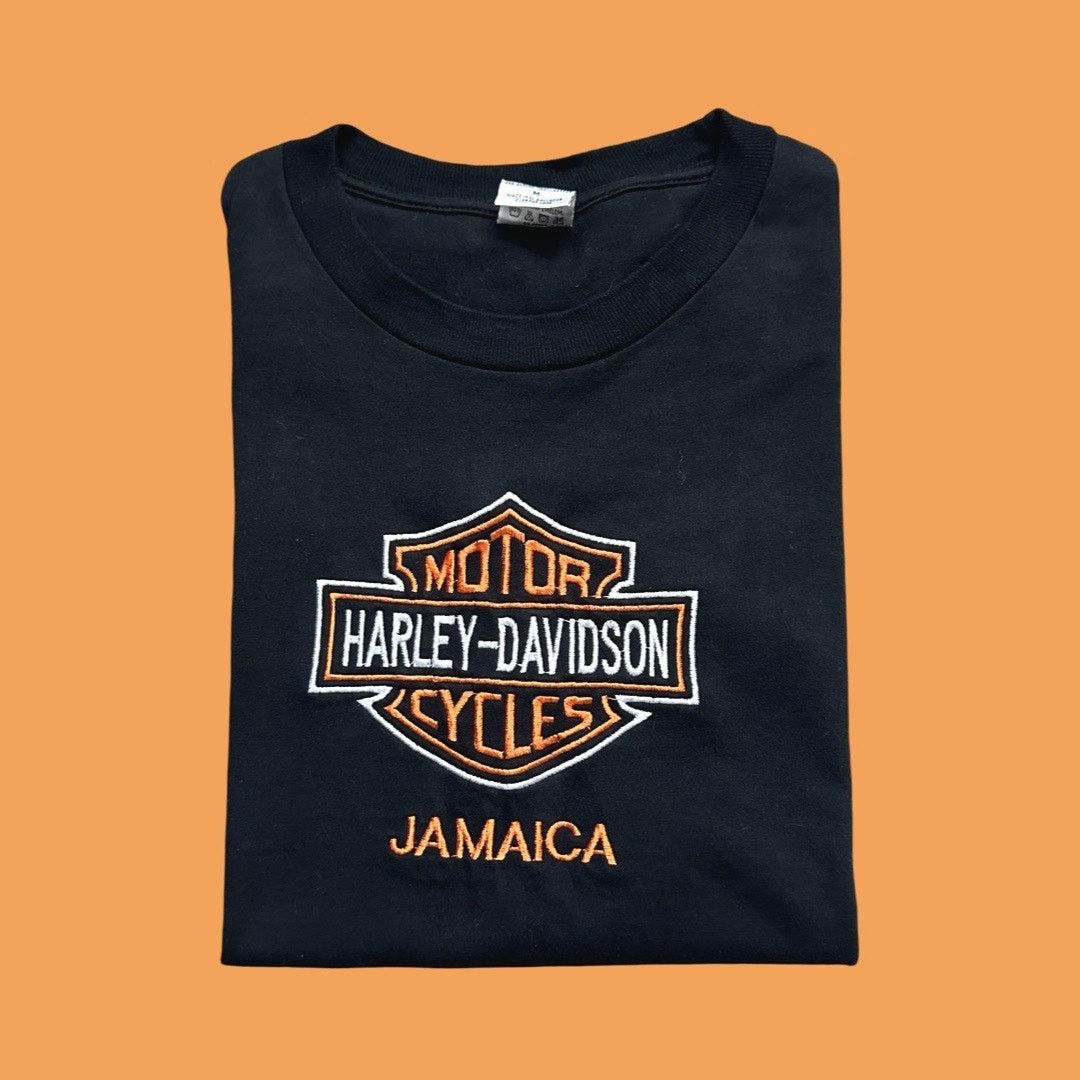 Harley Davidson Harley-Davidson Jamaica Embroidered Black SS Tee Size M EUC Size US M / EU 48-50 / 2 - 2 Thumbnail