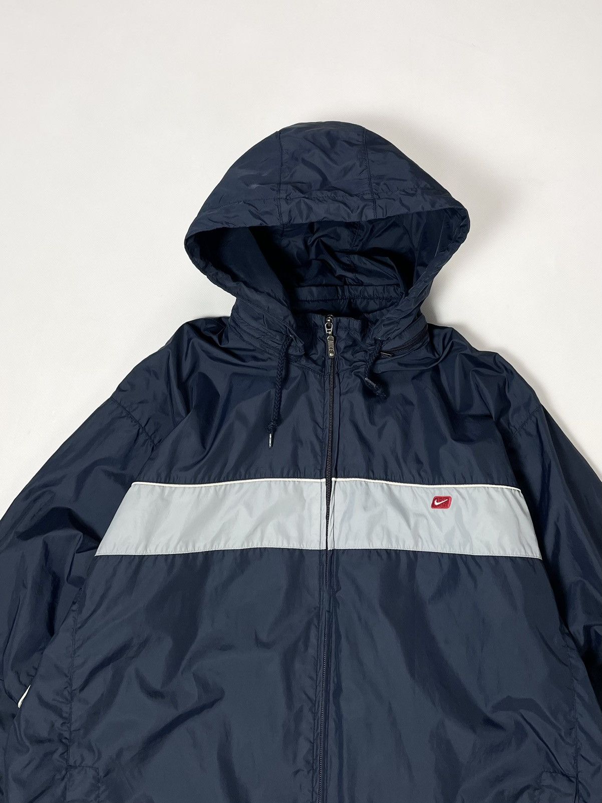 Nike NIKE 🥶 00s vintage nylon blue hooded light jacket Size US XL / EU 56 / 4 - 4 Thumbnail