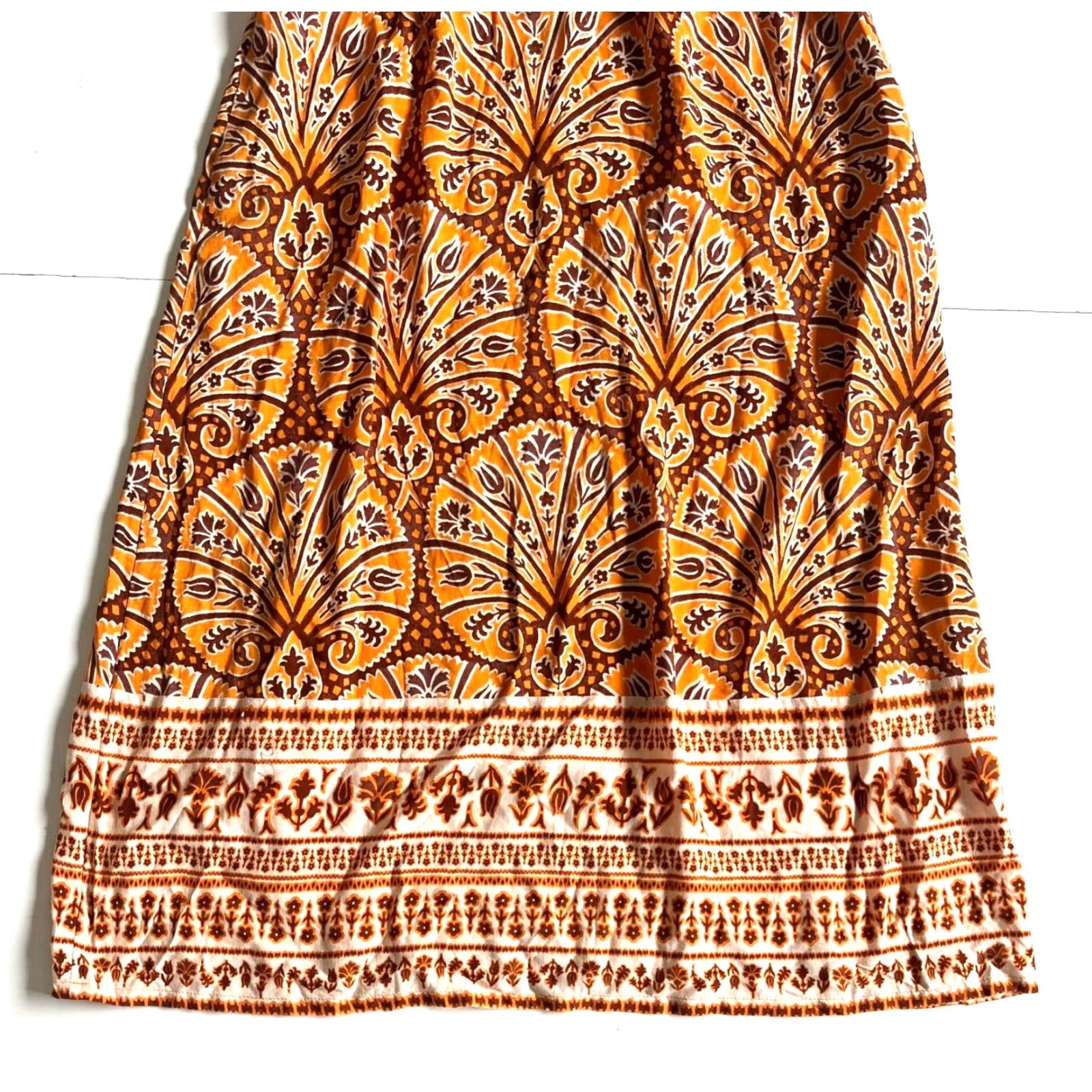Vintage VINTAGE Knox Rose Rayon Orange Brown Hawaiian Floral Pocket Midi Tank Sun Dress XS Size XS / US 0-2 / IT 36-38 - 6 Thumbnail