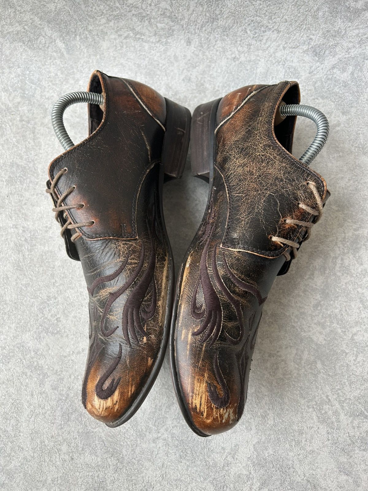 10 Corso Como Corso Como Y2K Western Flame Leather Derby Loafers Size US 8.5 / EU 41-42 - 6 Thumbnail