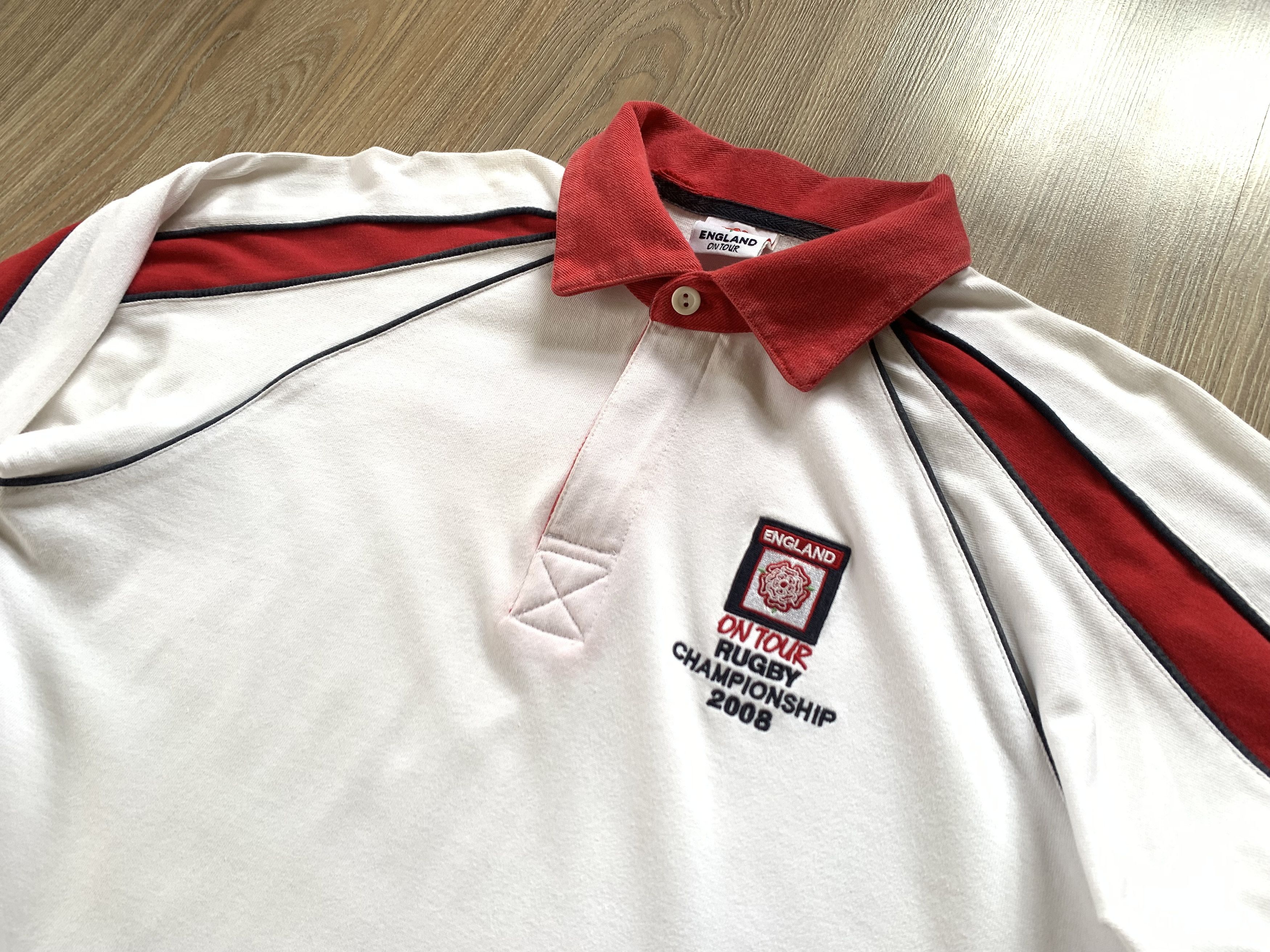 Vintage England Rugby Chamionship 2008 Cotton Longsleeve Polo Size US L / EU 52-54 / 3 - 4 Thumbnail