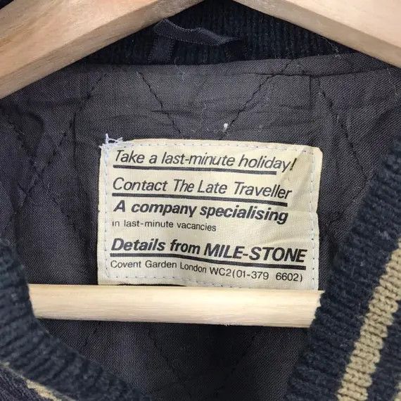Vtg MILESTONE COVENT LONDON Embroidery Varsity Bomber Jacket