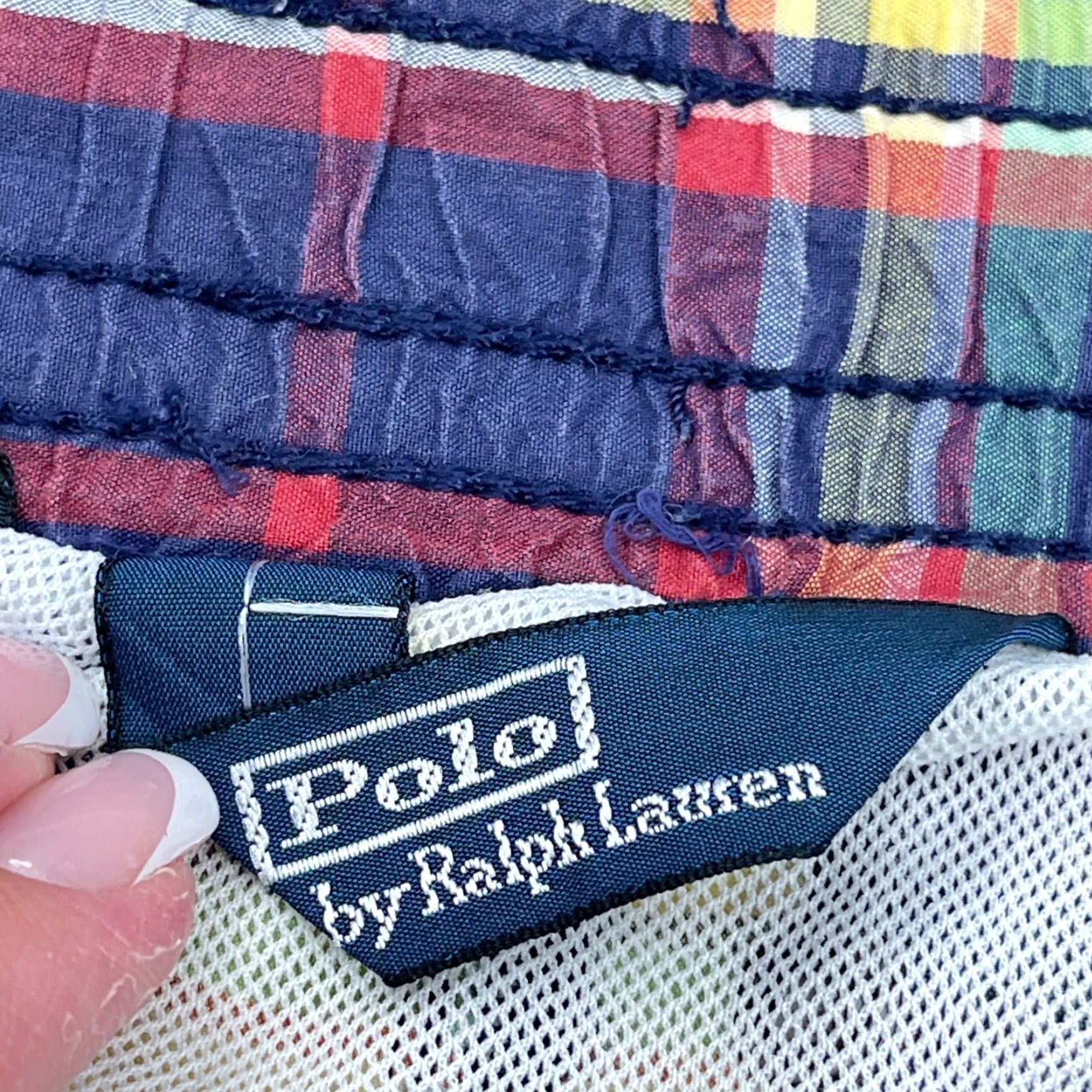Polo Ralph Lauren Vintage Polo Ralph Lauren Trunks Men XL Blue Bored Shorts 90s Plaid Tartan Swim Size US XL / EU 56 / 4 - 5 Thumbnail