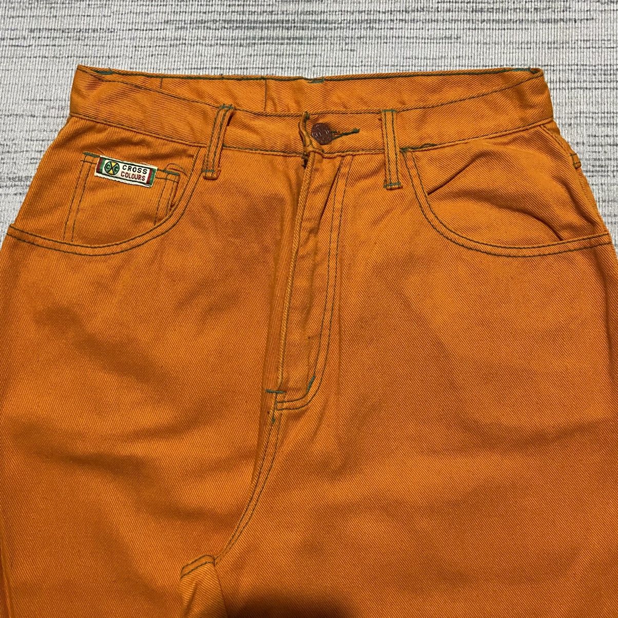 Cross Colours Vintage Cross Colours Orange Baggy Jeans Size US 27 - 3 Thumbnail