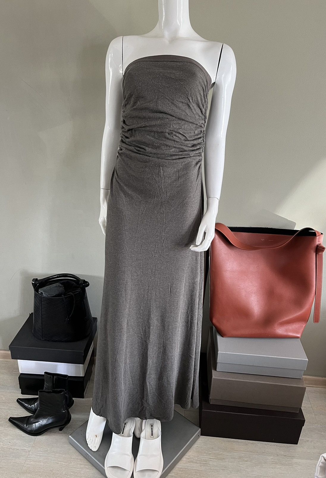 Rick Owens Rick Owens Ruched Jersey Maxi Dress or Skirt Size S / US 4 / IT 40 - 7 Thumbnail