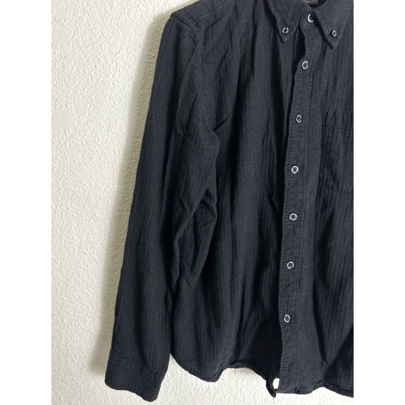 Eddie Bauer VINTAGE Eddie Bauer Mens Large Long Sleeve Button-Down Shirt Charcoal Houndstooth Cotton Size US L / EU 52-54 / 3 - 2 Thumbnail