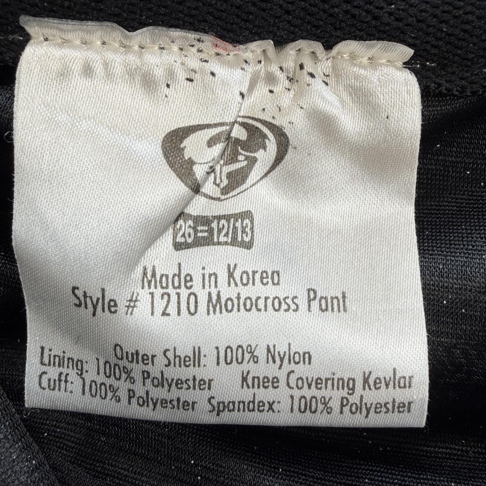 Other Thor Motocross Youth Riding Pants Size 26 Black Kevlar 12Y Size US 26 / EU 42 - 5 Thumbnail