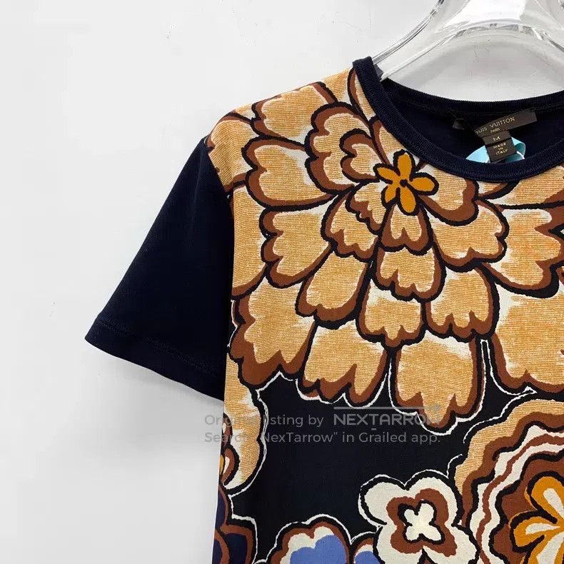 Louis Vuitton Louis Vuitton Black floral-print cotton crewneck short-sle Size US M / EU 48-50 / 2 - 3 Thumbnail