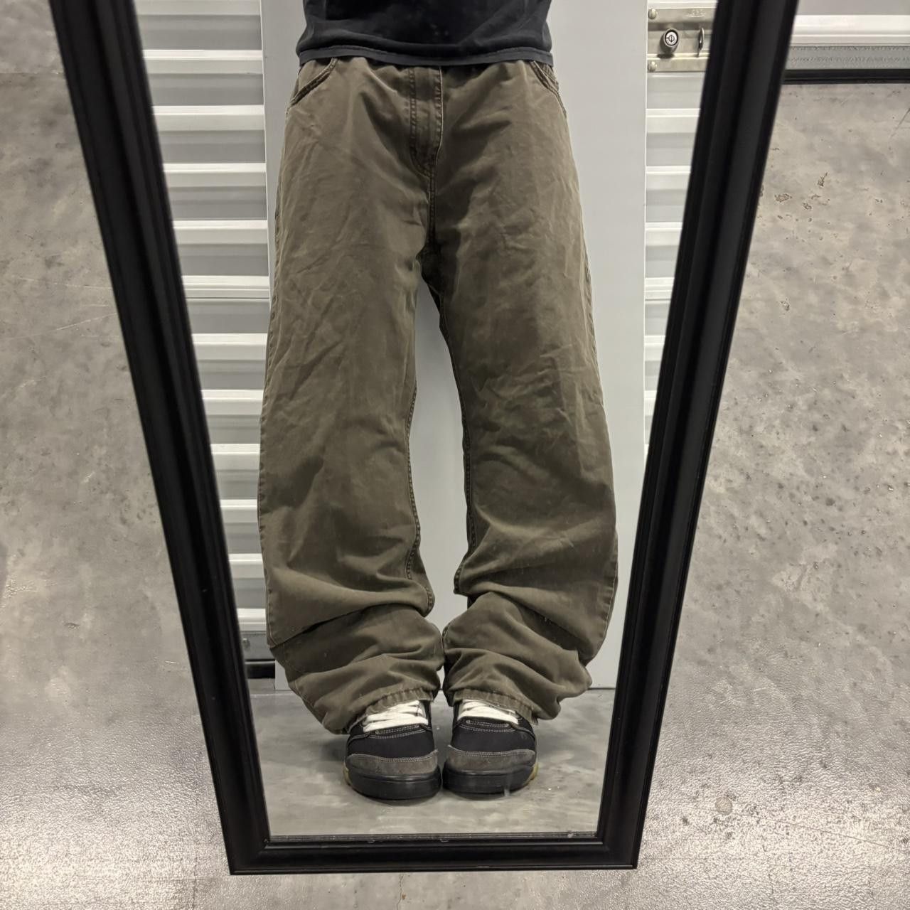 Japanese Brand × Vintage Crazy Vintage Y2K/2000s Grunge Khaki Brown Skater Workwear Casual Pants! Size US 38 / EU 54 - 1 Thumbnail