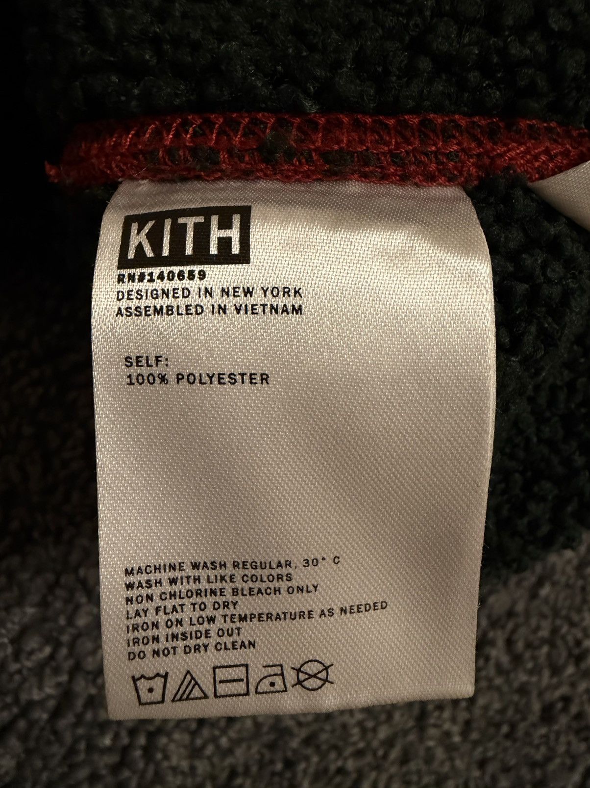 Kith Kith Plaid Sherpa Fleece Pullover Hoodie – Red – Size M Size US M / EU 48-50 / 2 - 6 Thumbnail