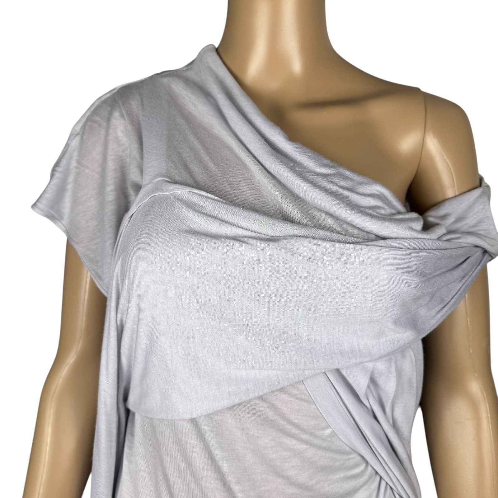 Other NWT New SOPHIA KOKOSALAKI Silk Blend Grey Draped Dress Ital Size XS / US 0-2 / IT 36-38 - 2 Thumbnail