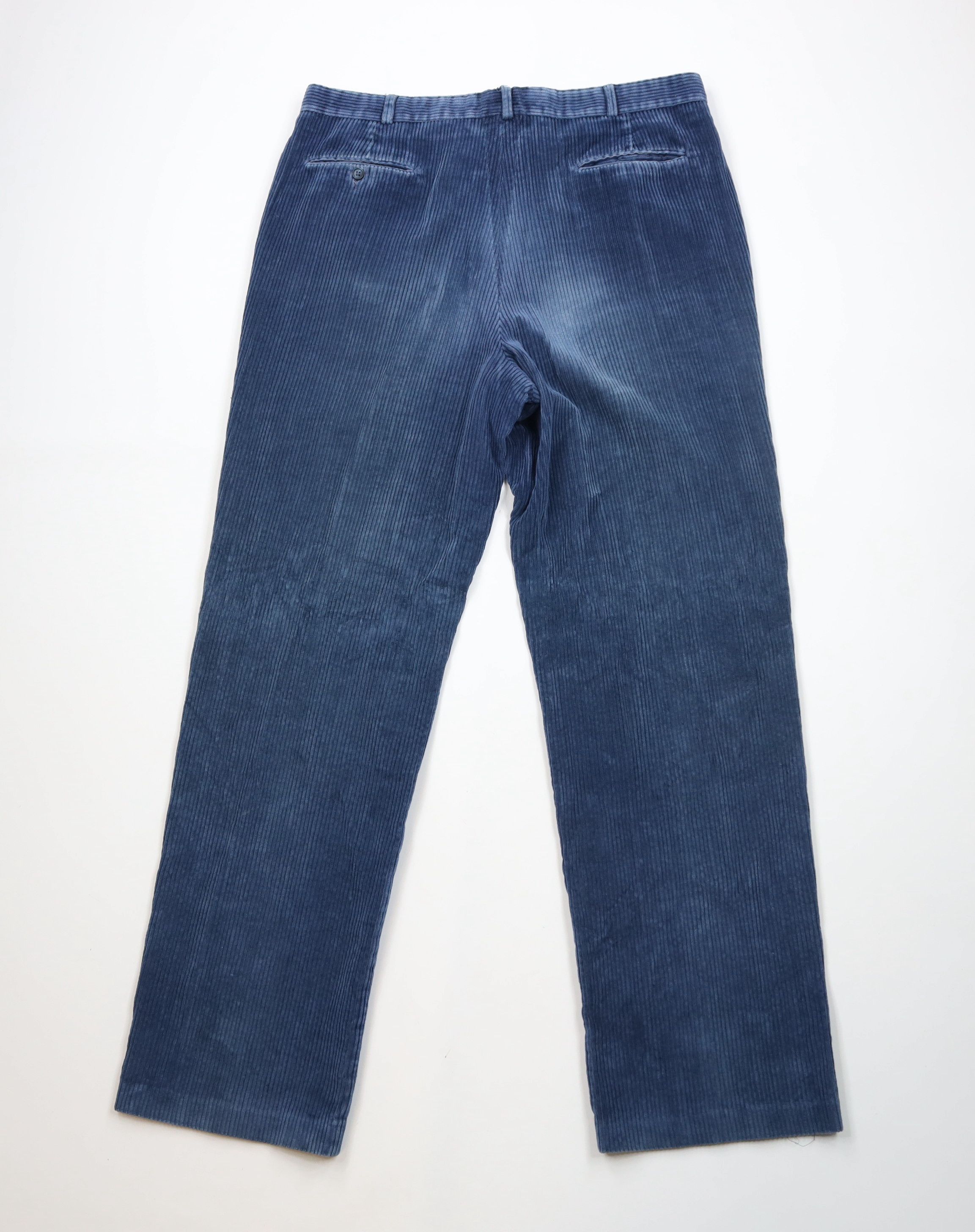 Lands' End × Vintage Vintage 90s Lands End Wide Leg Corduroy Chino Pants Blue USA Size US 36 / EU 52 - 10 Thumbnail