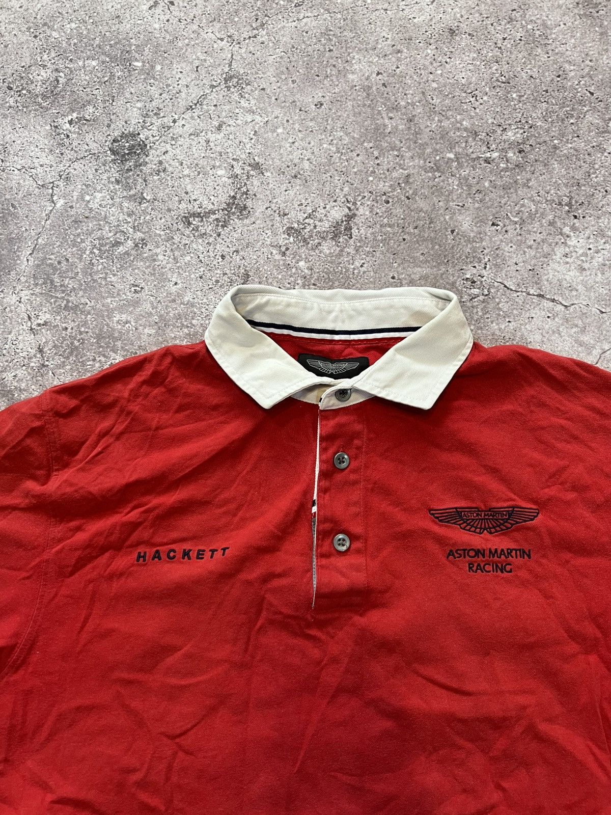 Hackett Vintage Hackett Aston Martin Polo Racing Shirt Size US L / EU 52-54 / 3 - 3 Thumbnail