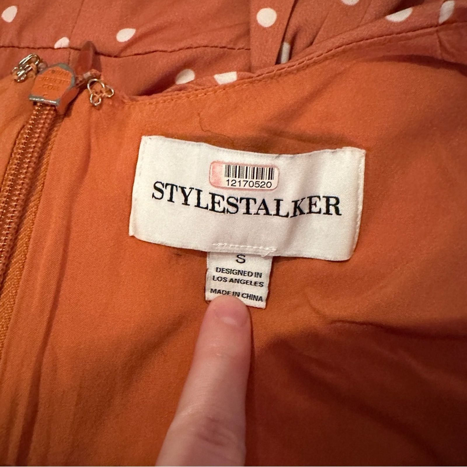 REVOLVE Stylestalker Laurel Orange White Polka Dot Cropped Jumpsuit Size 30" / US 8 / IT 44 - 9 Thumbnail