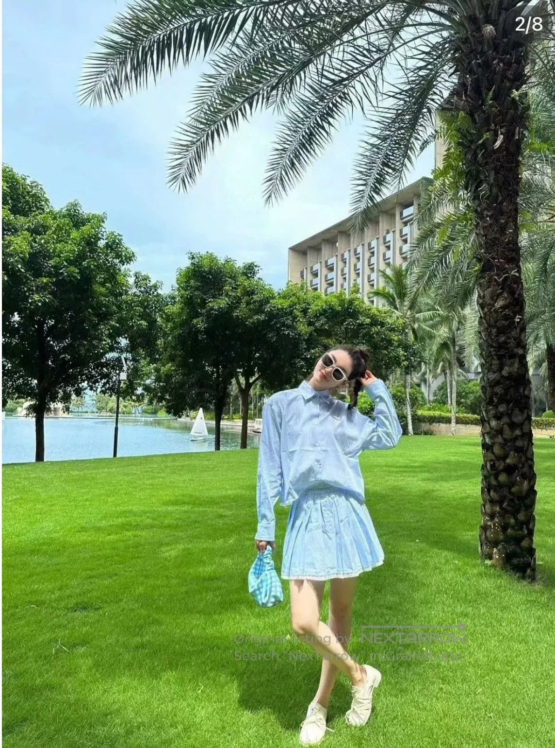 Miu Miu Miu Miu Lace Panel Vertical Stripe Shirt. Size S / US 4 / IT 40 - 7 Thumbnail