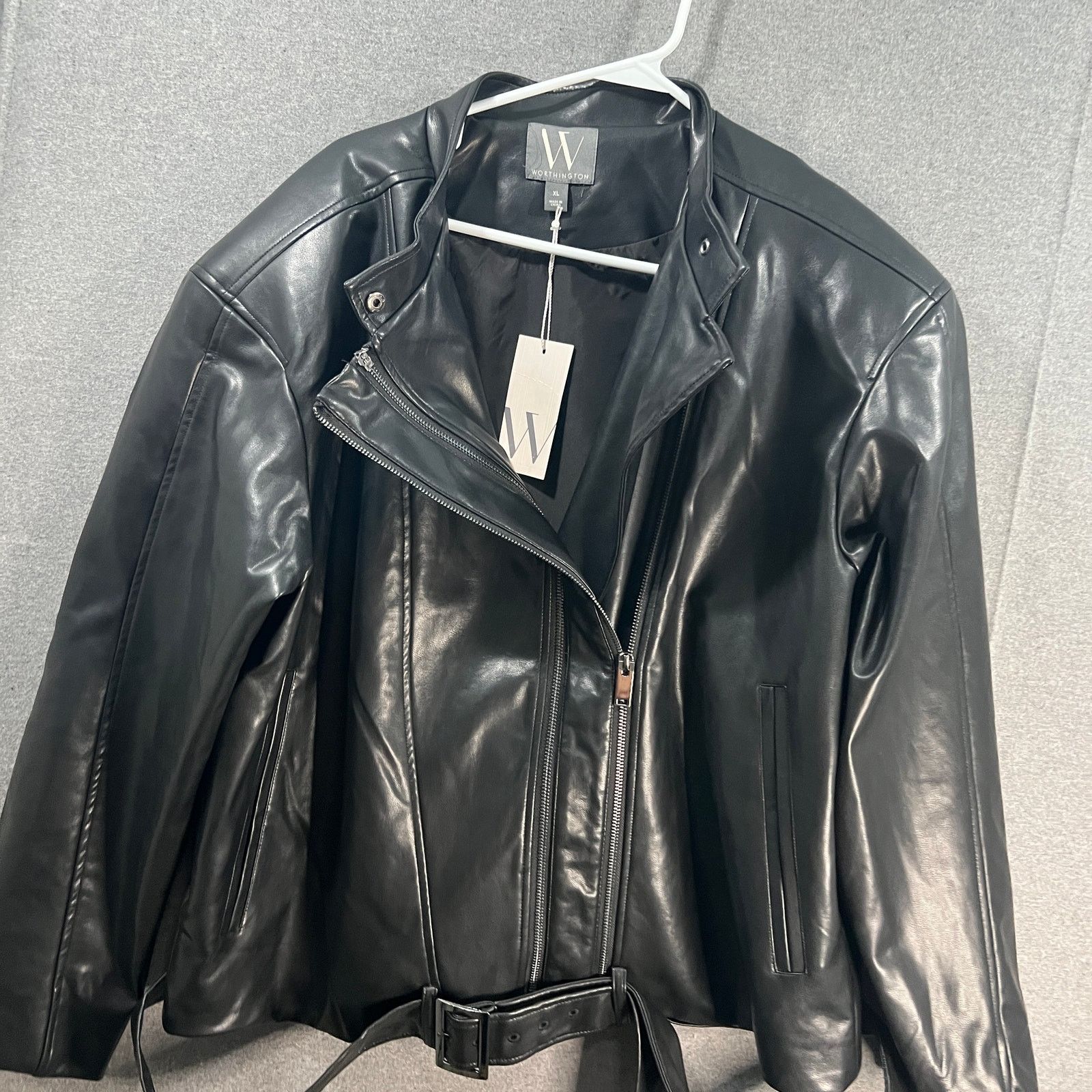 Other Worthington Women's Faux Leather Biker Winter Jacket Size XL / US 12-14 / IT 48-50 - 6 Thumbnail