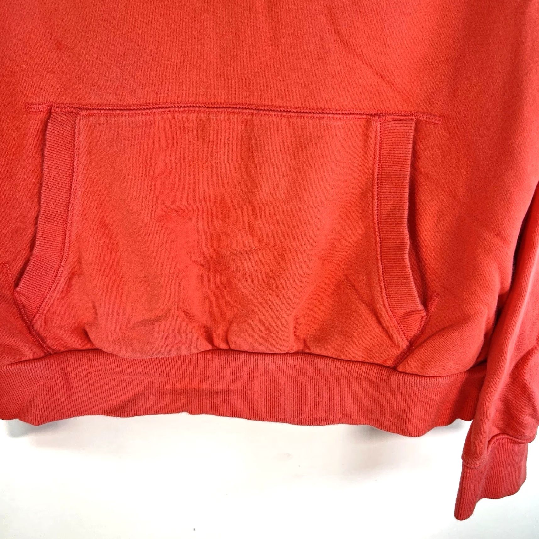 Athleta Athleta Hooded Sweatshirt Womens Size M Peach Orange Solid Logo Hoodie Open Back Pullover Knit 100% Cotton Athleta Activewear Women's Size M Size M / US 6-8 / IT 42-44 - 4 Thumbnail