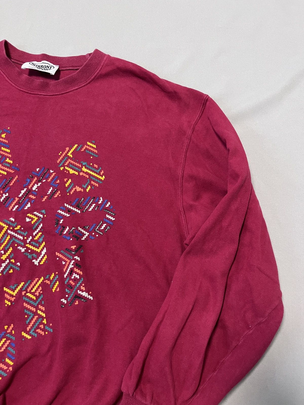 Missoni Missoni Vintage Italy Sport Big Logo Red Sweatshirt Size US M / EU 48-50 / 2 - 9 Thumbnail