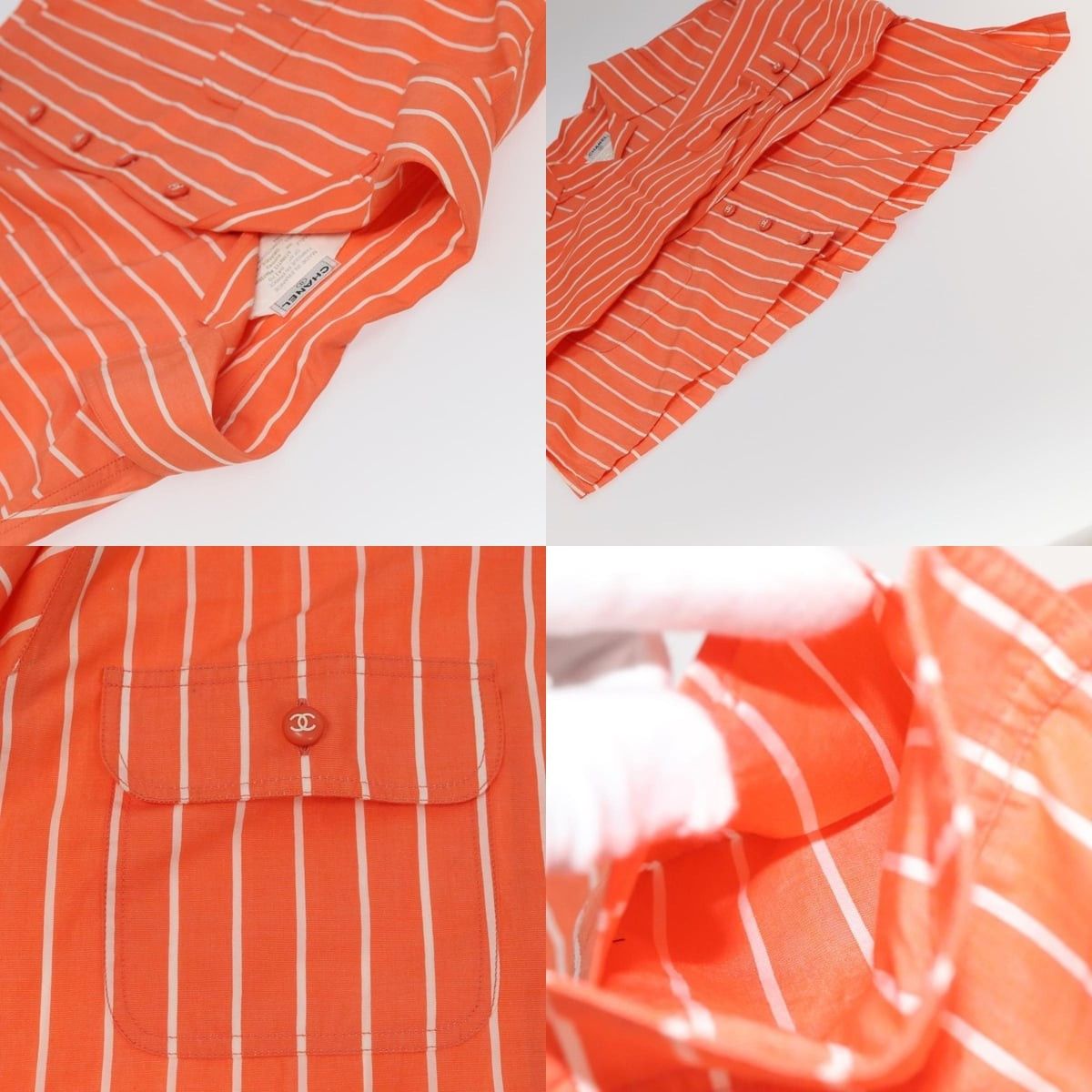 Chanel Chanel Shirt Cotton Orange CC Size ONE SIZE - 4 Thumbnail
