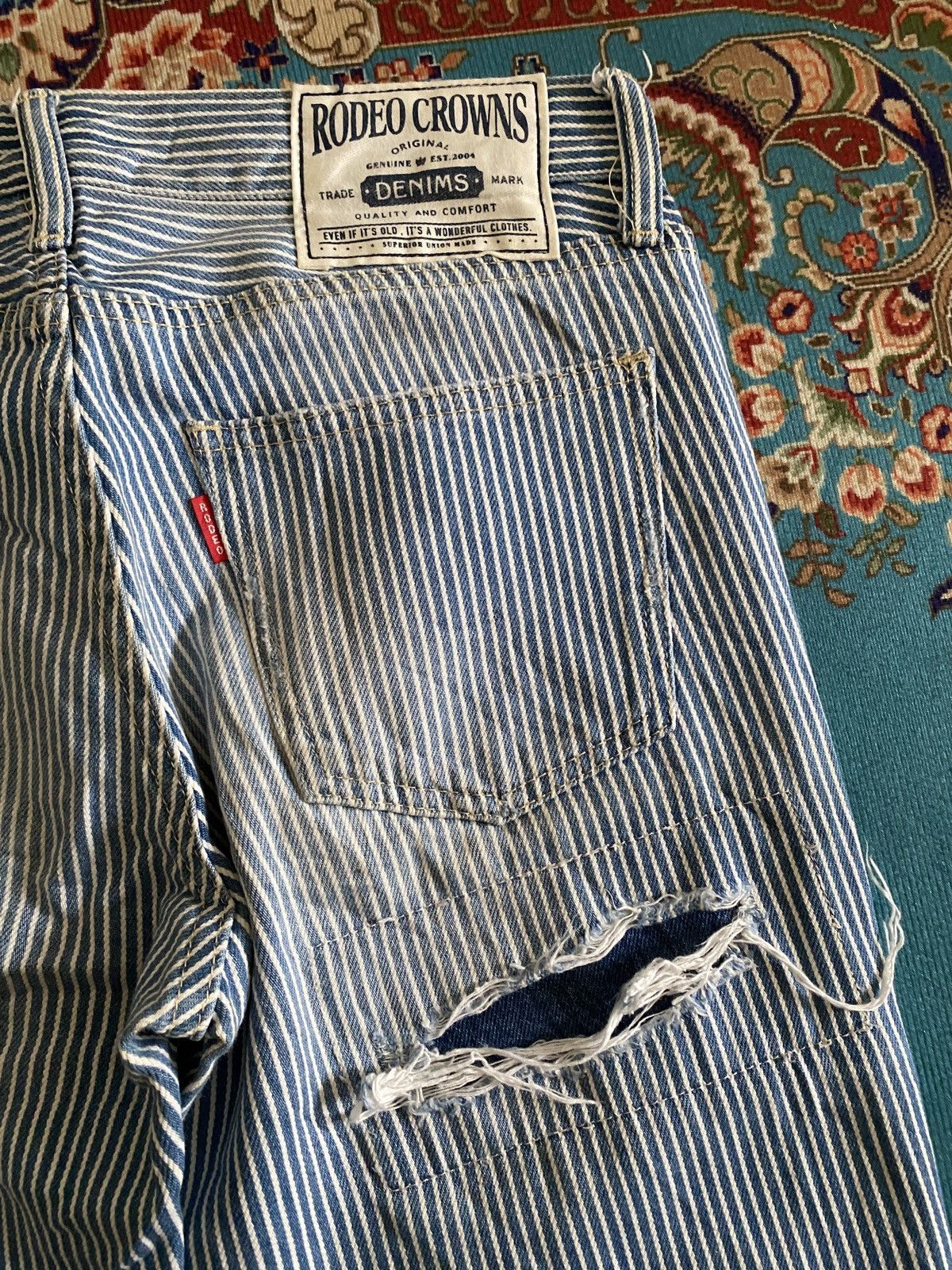 Japanese Brand Japanese Brand Rodeo Crowns DistressedPatchwork Design Denim Size US 30 / EU 46 - 12 Thumbnail