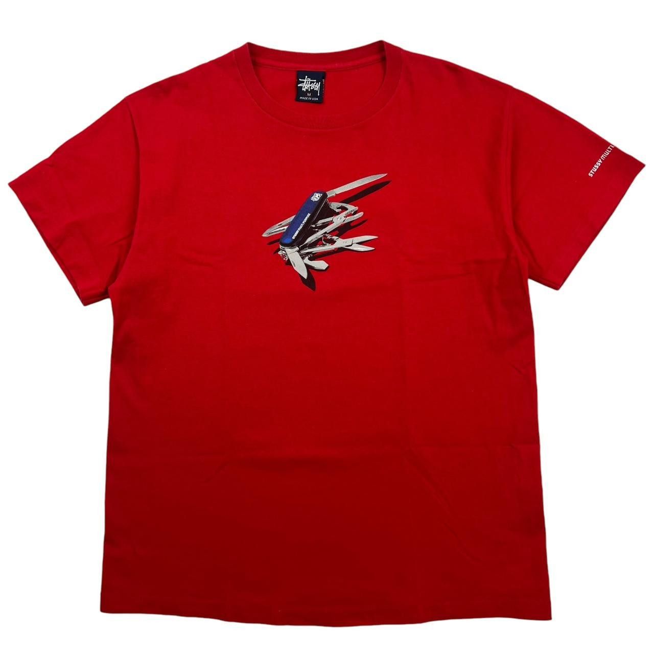 Stussy Vintage 90s Stussy Pocket Knife Red T-shirt - Medium Size US M / EU 48-50 / 2 - 1 Thumbnail