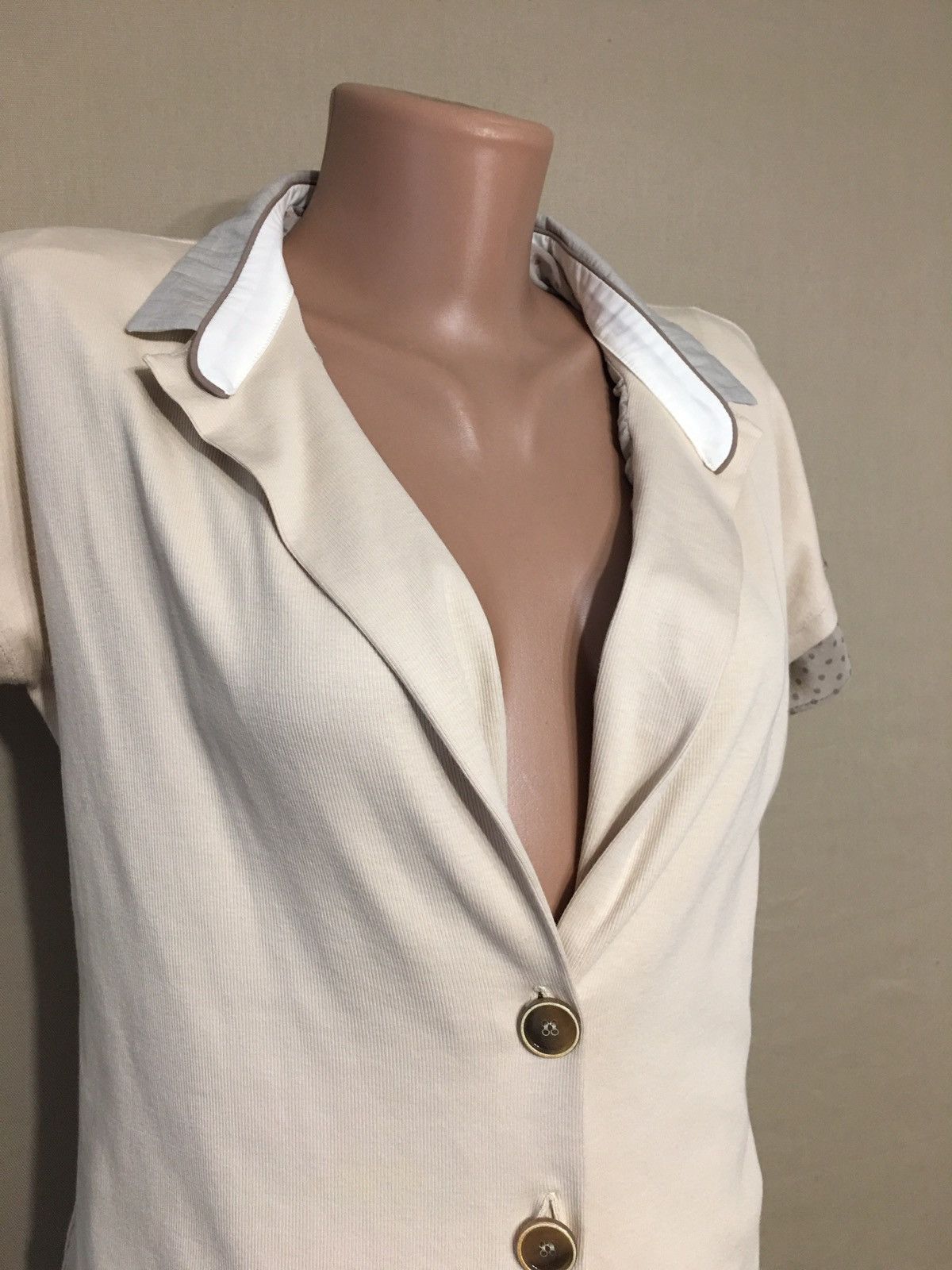 Fabiana Filippi Fabiana Filippi Cotton Silk Designer Blouse Size L EU40 Size L / US 10 / IT 46 - 2 Thumbnail