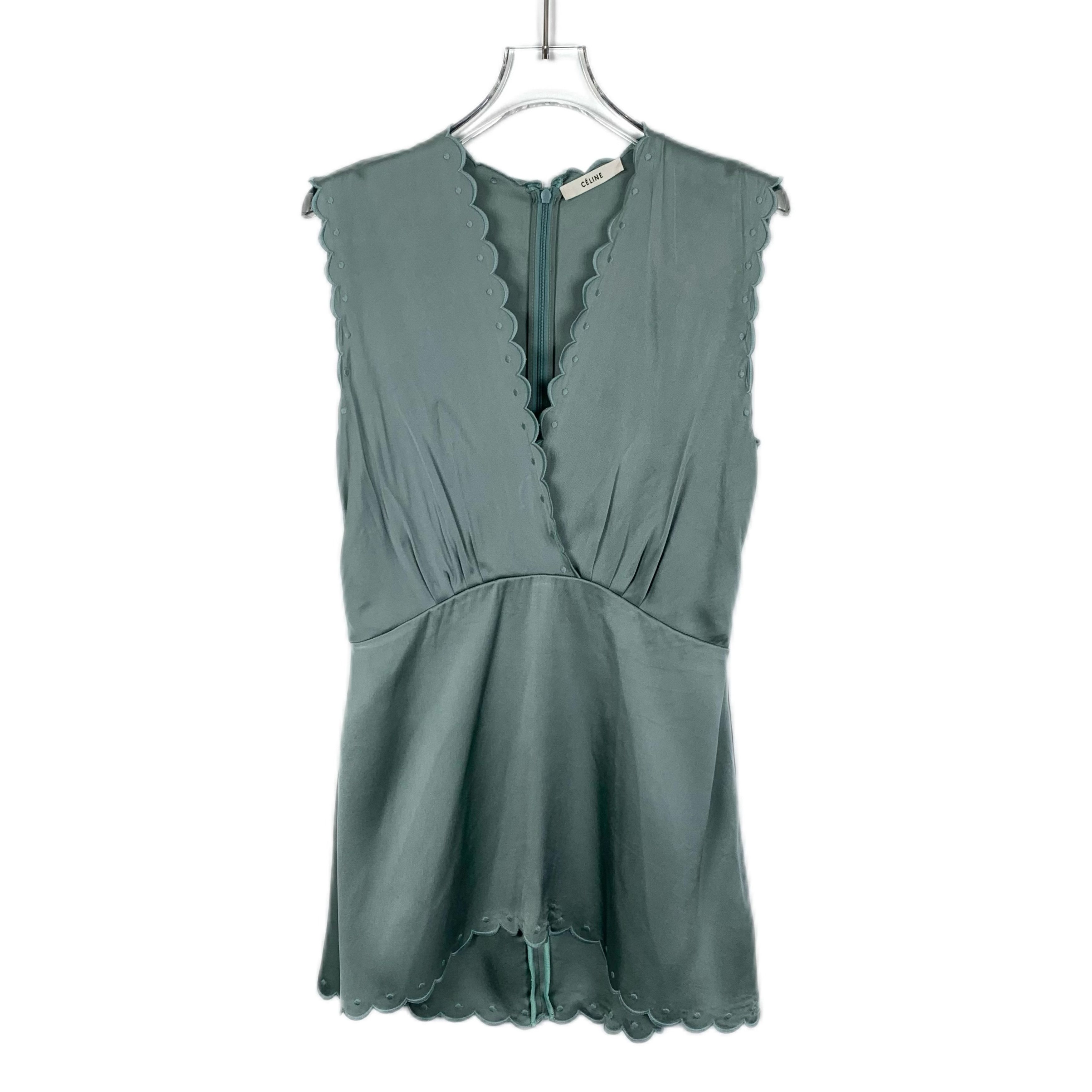 Celine Celine Green V-Neck Dress 36 Size XS / US 0-2 / IT 36-38 - 1 Thumbnail