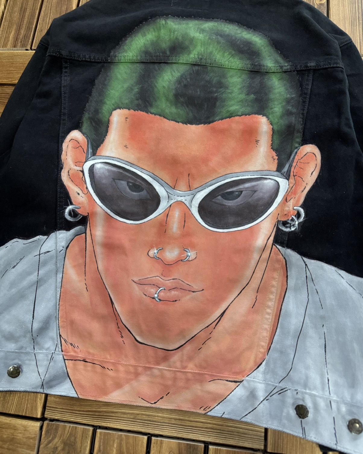 Anime Custom Painted Sakuragi Hanamichi Denim Jacket Size US L / EU 52-54 / 3 - 2 Thumbnail