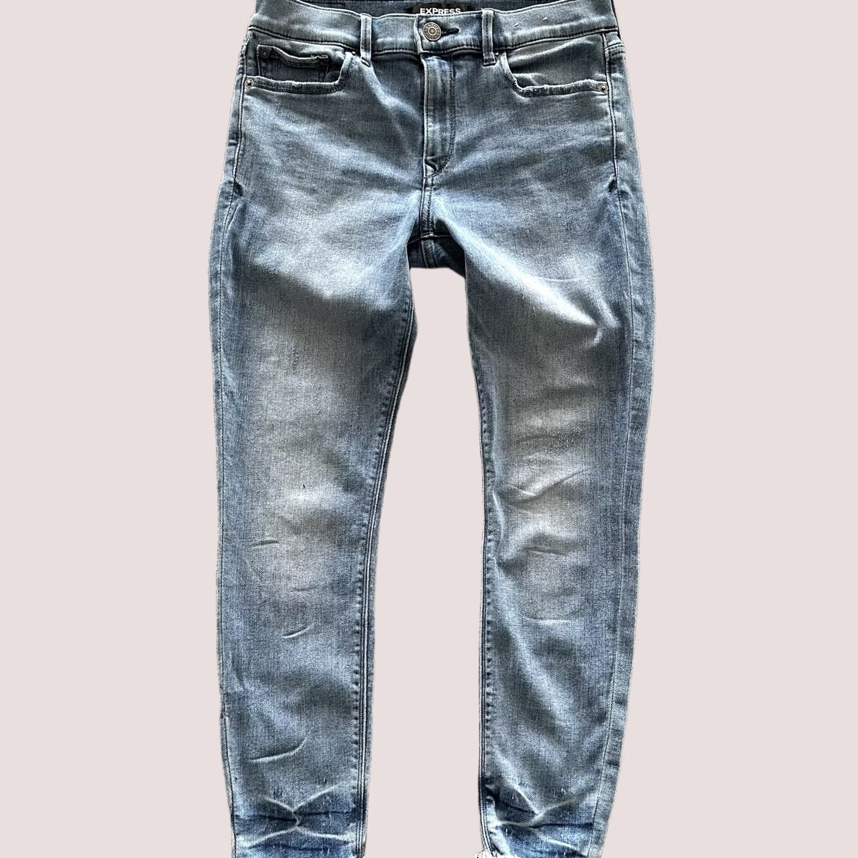 Express Express Jeans Womens 6 Cropped Mid Rise Stretch Denim 28x26 Blue Slim 5-Pocket Jeans Size 28" / US 6 / IT 42 - 1 Thumbnail