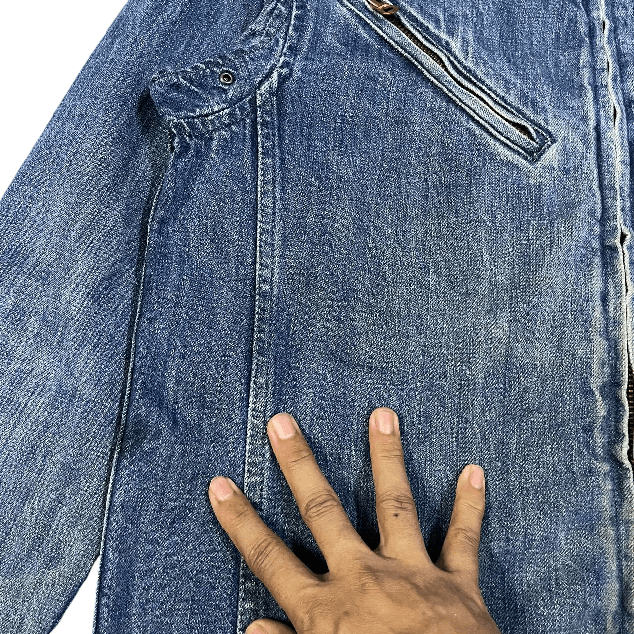 Paul Smith Red Ear Vintage Pual Smith Red Ear Selvedge Denim Biker Jacket Size US M / EU 48-50 / 2 - 5 Thumbnail