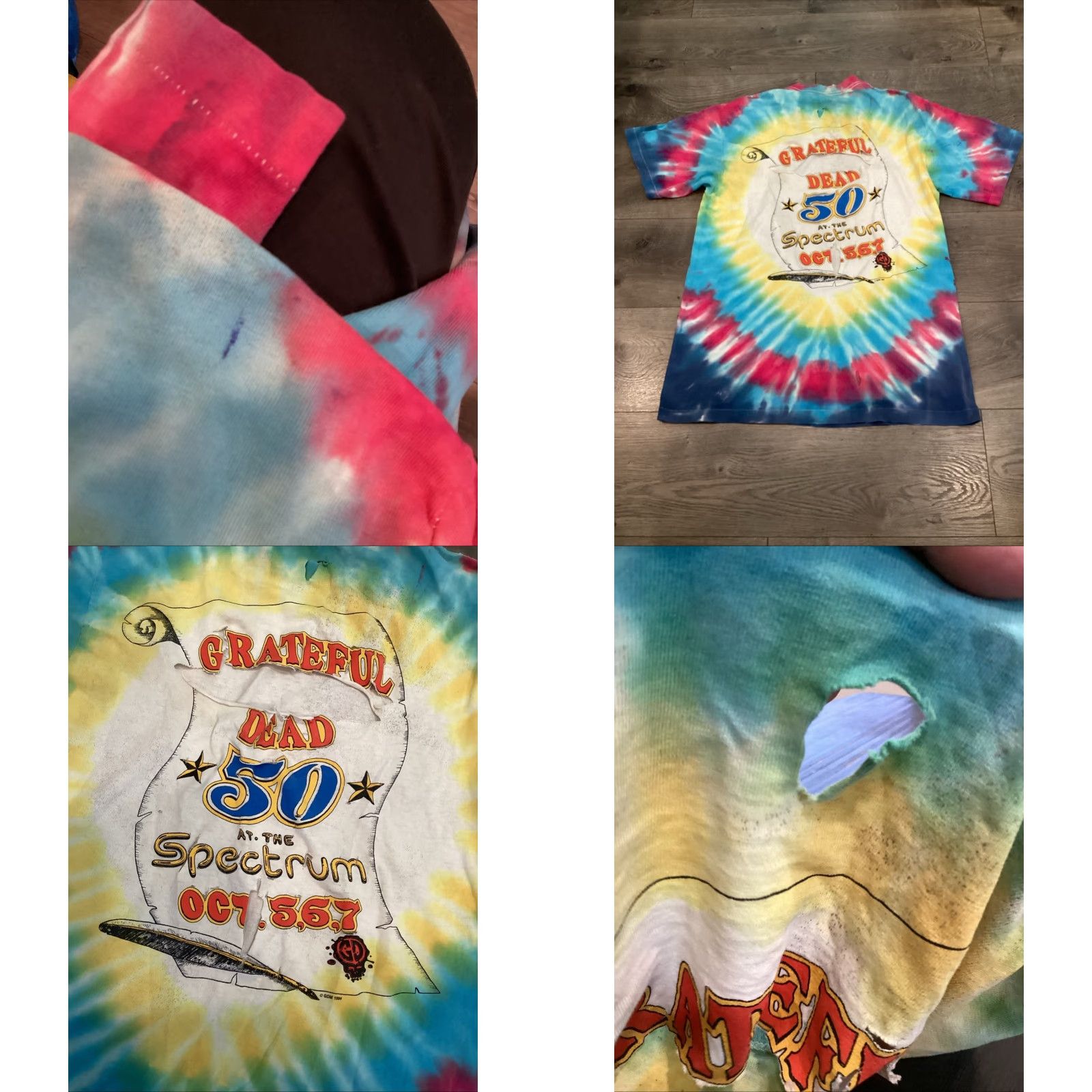 Vintage VINTAGE Grateful Dead Tie Dye Shirt L Dancing Bear Spectrum 50th 90s Music Mens Size US L / EU 52-54 / 3 - 8 Thumbnail
