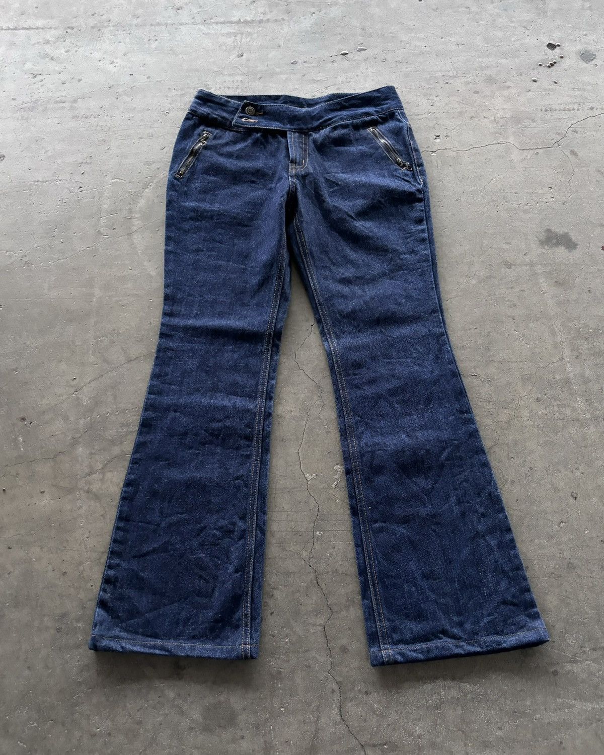 Beauty Beast × Japanese Brand × Tornado Mart 2000s quatre-lien Raw Denim Flared Jeans Size US 28 / EU 44 - 2 Thumbnail