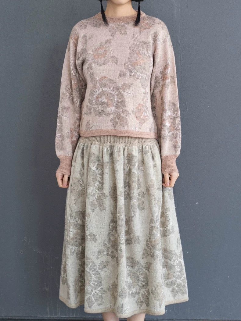 Kenzo KENZO Fine beige floral knit skirt Size 25" / US 0 / IT 36 - 3 Thumbnail