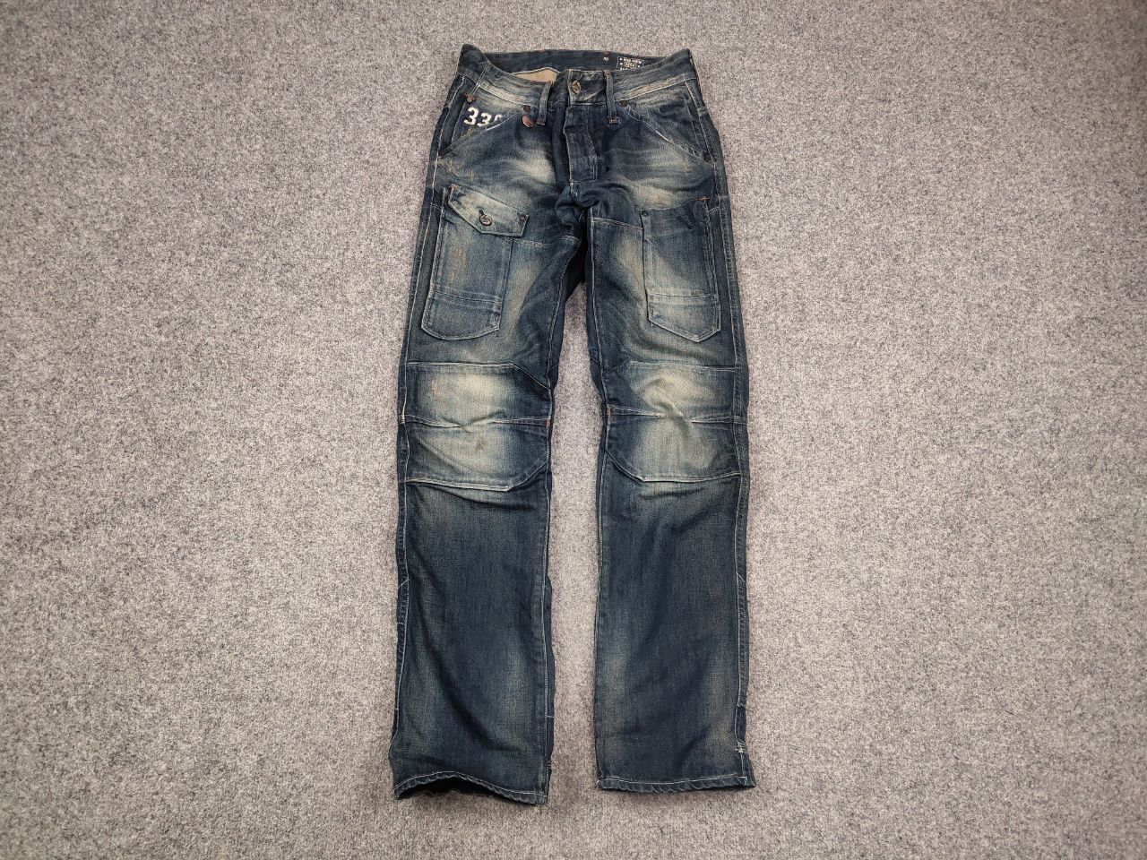 If Six Was Nine Vintage G Star Raw General 5620 3D Cargo Faded Denim jeans Size US 31 - 3 Thumbnail