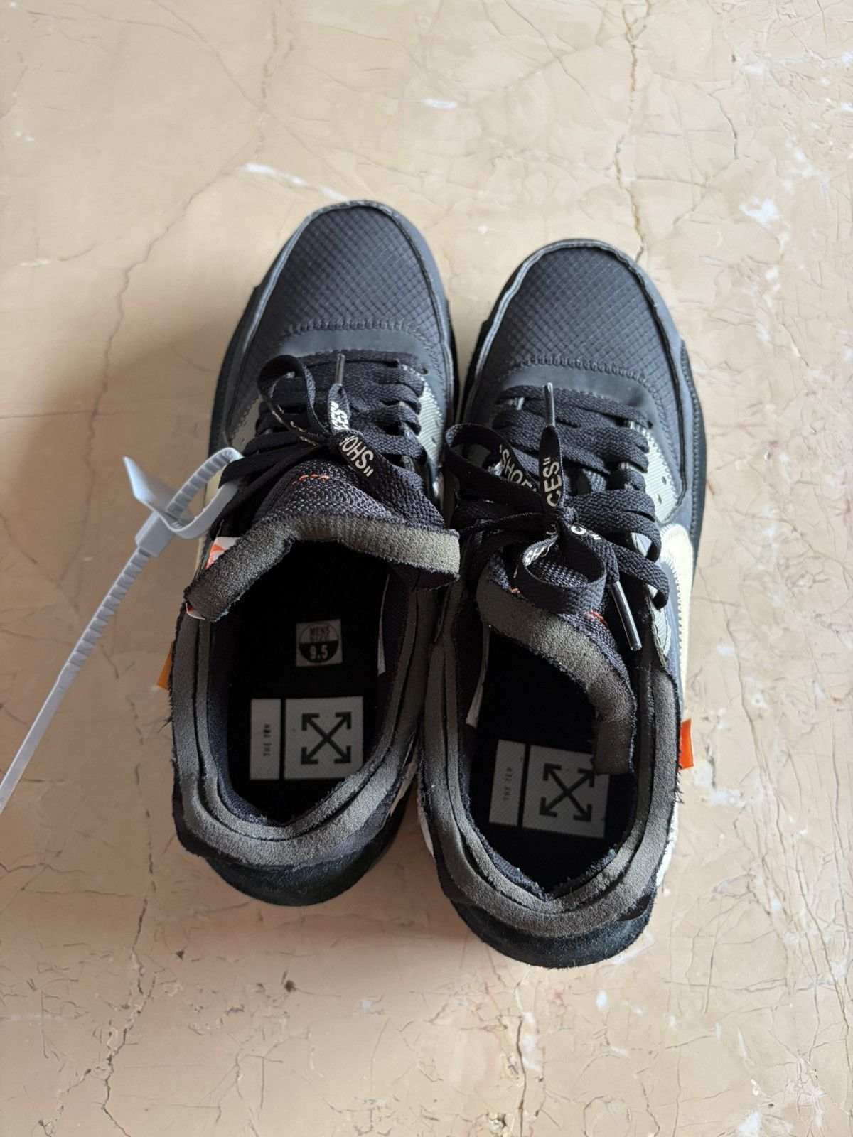 Nike × Off-White Nike Off White Air Max 90 Black Size US 9.5 / EU 42-43 - 10 Thumbnail