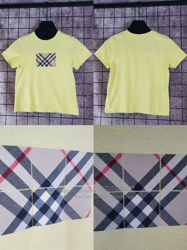 Burberry Burberry Yellow Checkered Short Sleeve T-Shirt. Size S / US 4 / IT 40 - 3 Thumbnail
