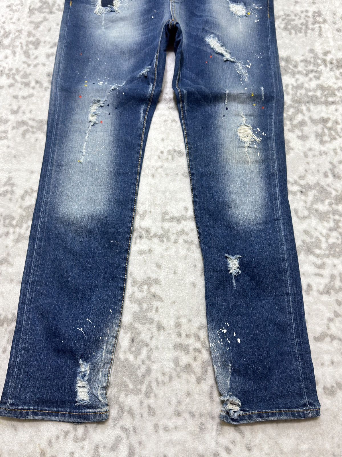 Dsquared2 DSQUARED2 Distressed Paint Splatter Denim Y2K Skinny Fit Size US 33 - 6 Thumbnail