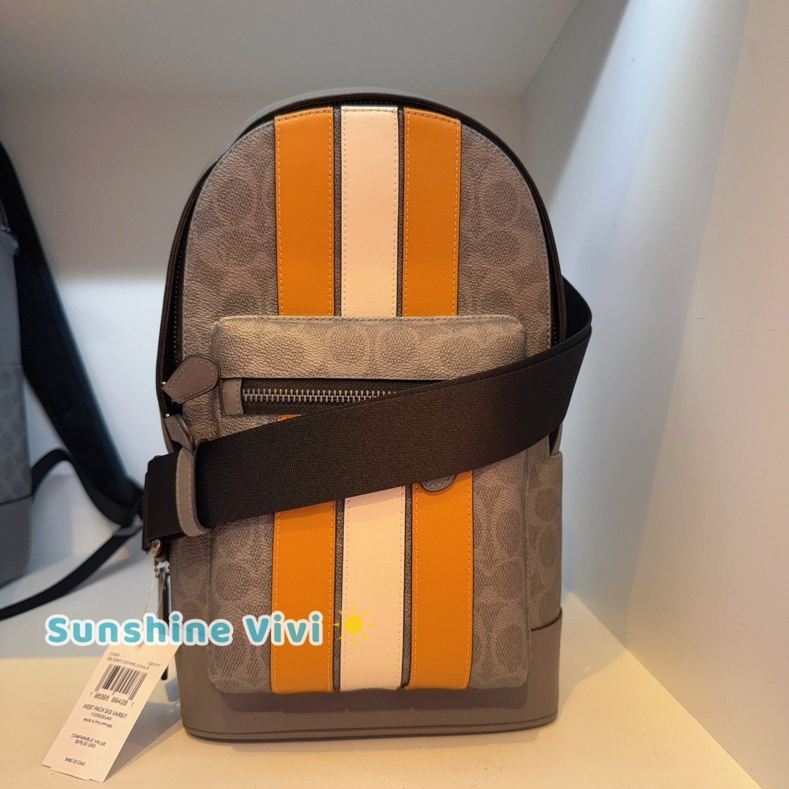 Coach NWT Coach West Pack In Signature Canvas Varsity Stripe CV923 Size ONE SIZE - 1 Thumbnail