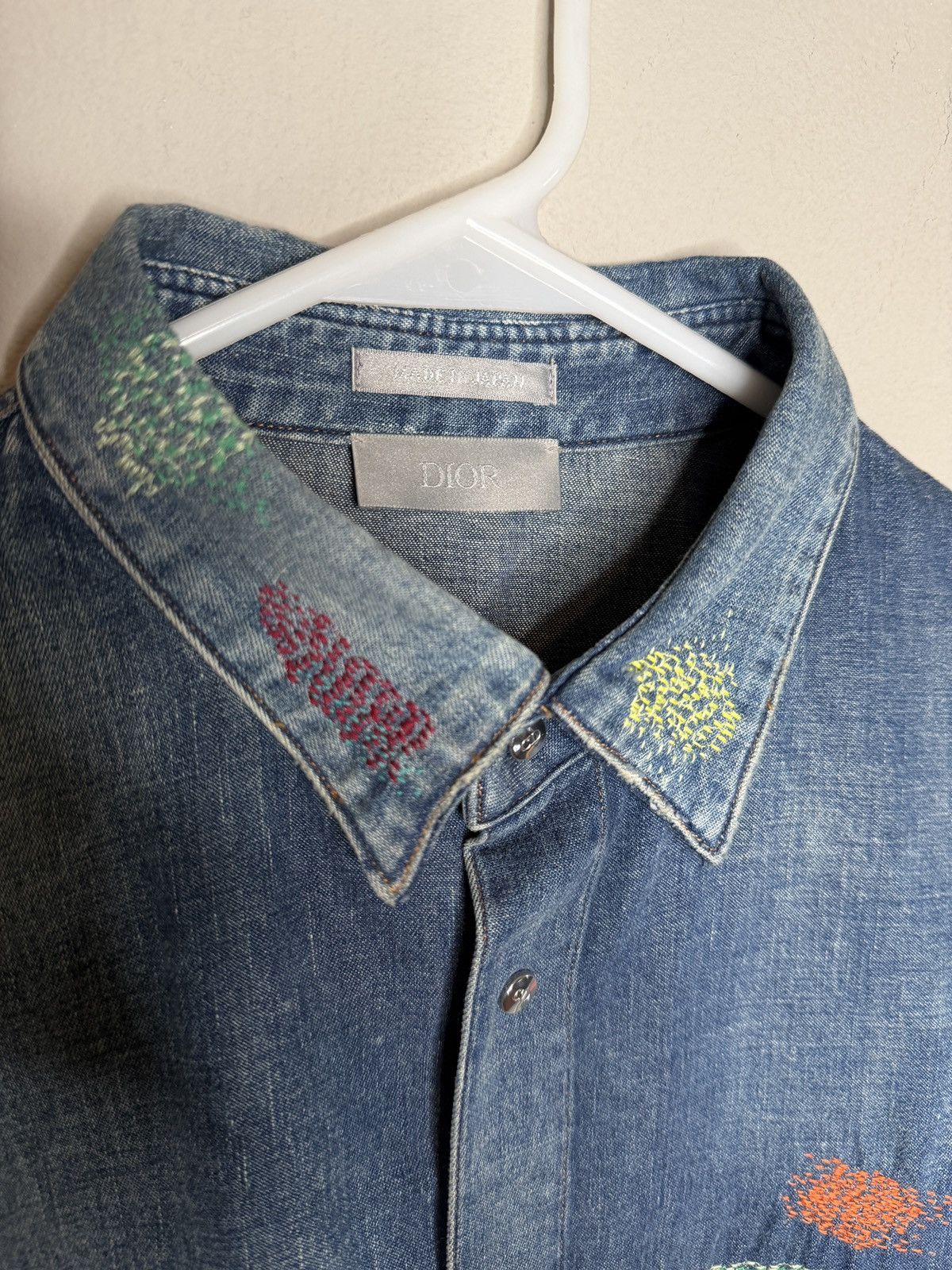 Dior Dior Stitch-Work Embroidery Denim Button Up- Hedi Slimane Size US S / EU 44-46 / 1 - 7 Thumbnail
