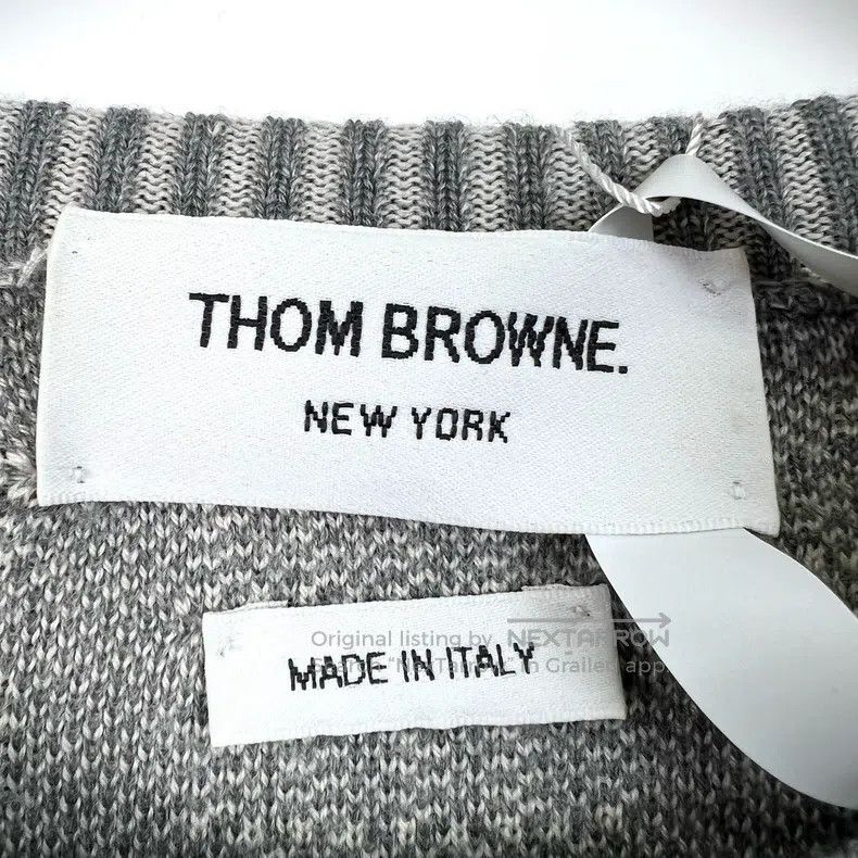 Thom Browne Thom Browne Gray Striped Fringe Wool Sweater Size US XS / EU 42 / 0 - 5 Thumbnail