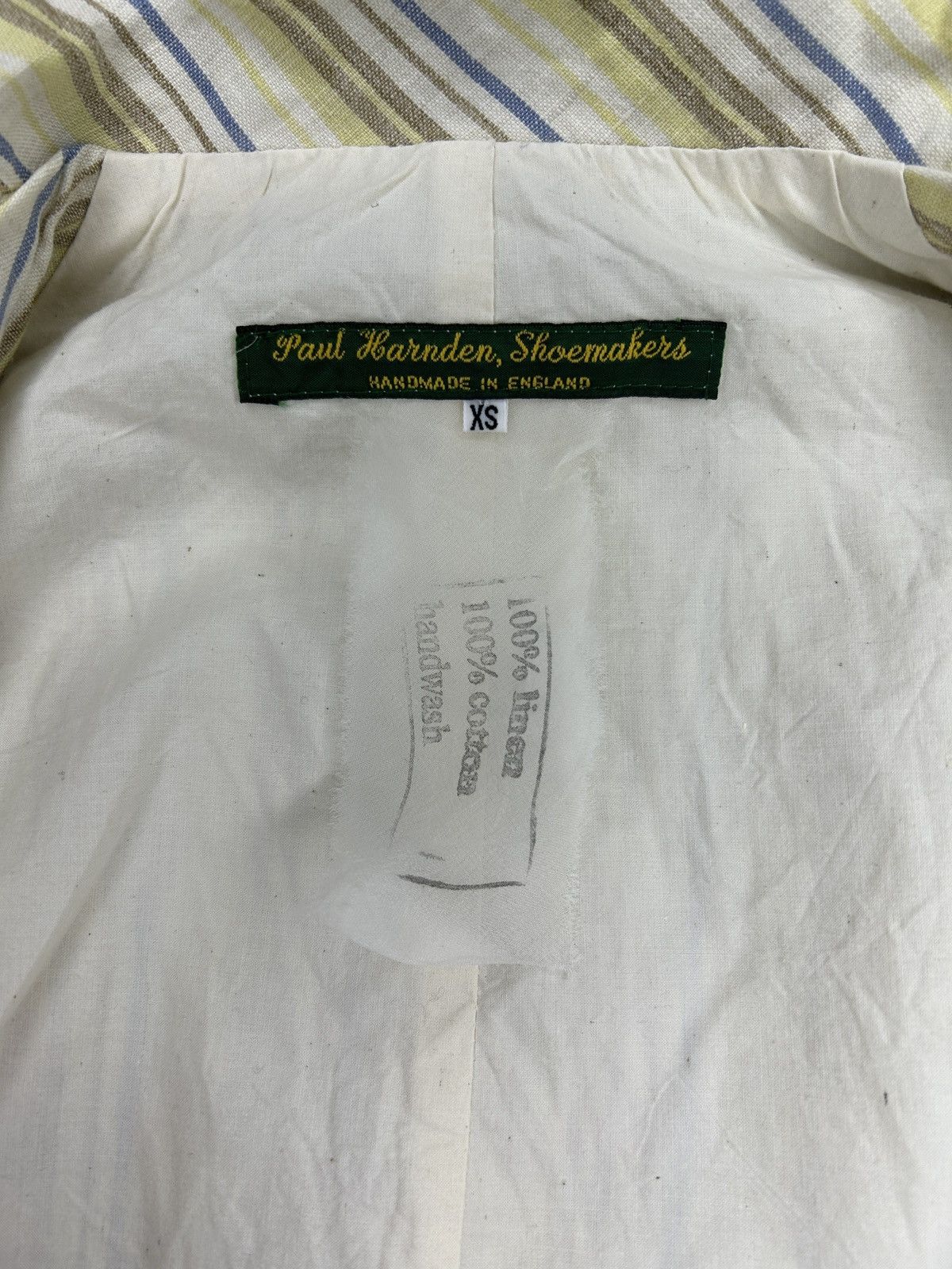 Paul Harnden Shoemakers Extended Pocket Stripe Linen Blazer Size XS / US 0-2 / IT 36-38 - 9 Thumbnail