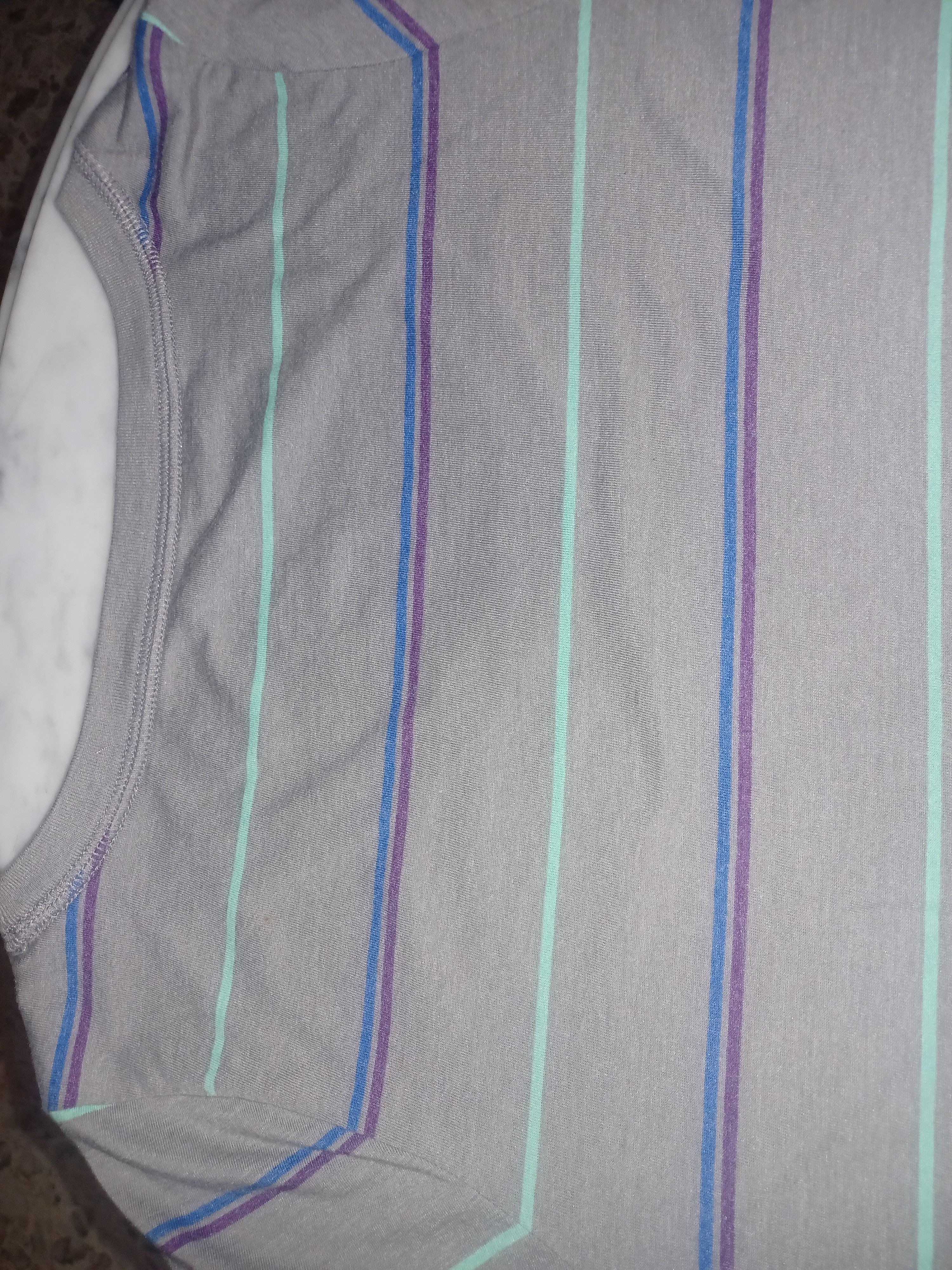 Other Mossimo Supply Co. Women's Casual Tee Large Gray Striped Size L / US 10 / IT 46 - 5 Thumbnail
