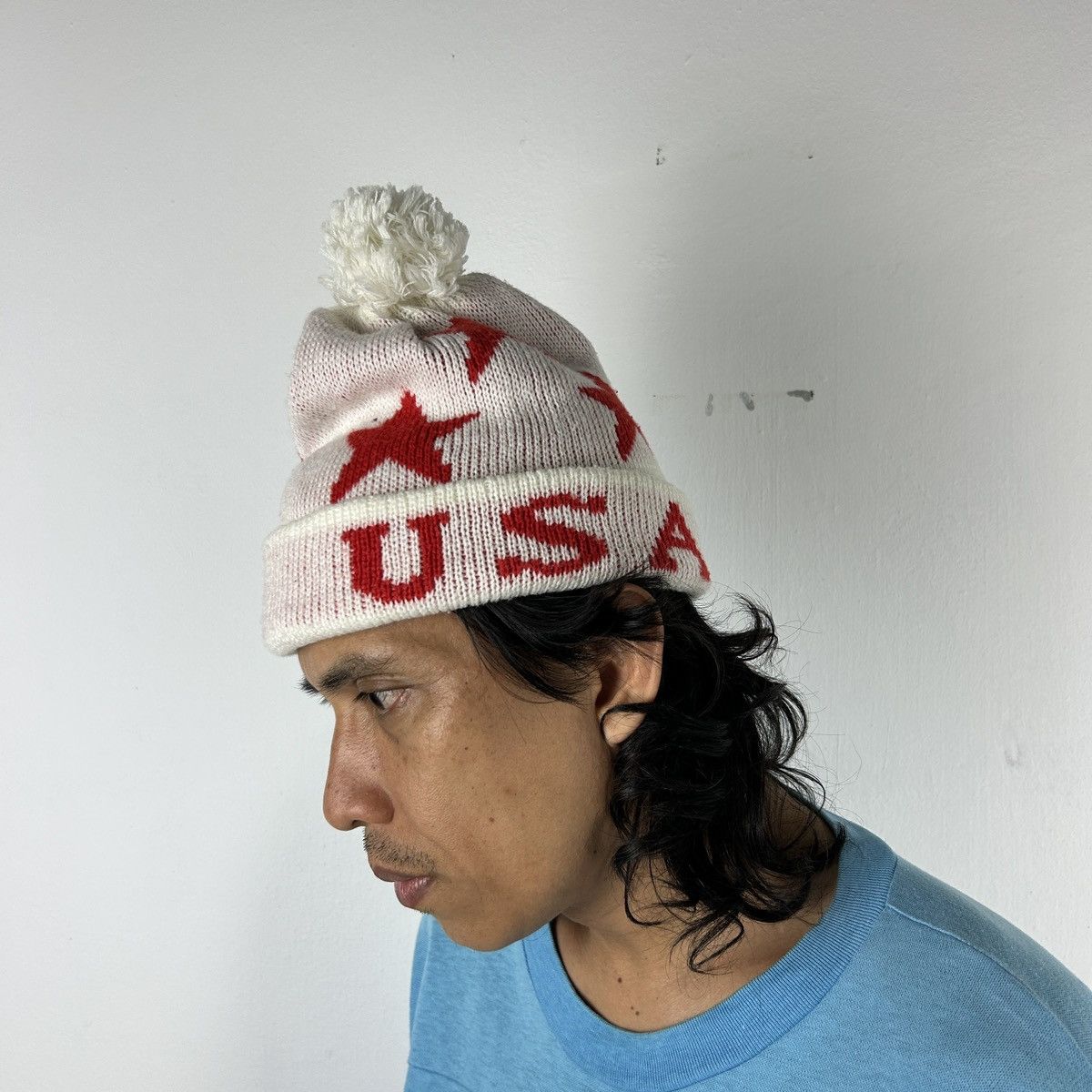 Japanese Brand × Vintage 1990s USA Star Beanie Size ONE SIZE - 3 Thumbnail