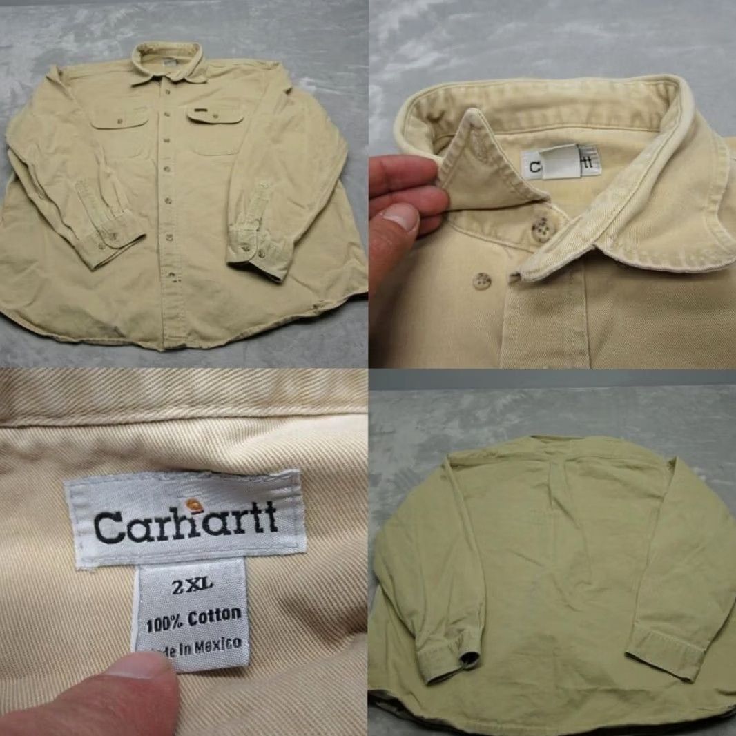 Carhartt Carhartt Work Shirt Men 2XL Beige Heavyweight Cotton Canvas Twill Rugged Size US XXL / EU 58 / 5 - 2 Thumbnail